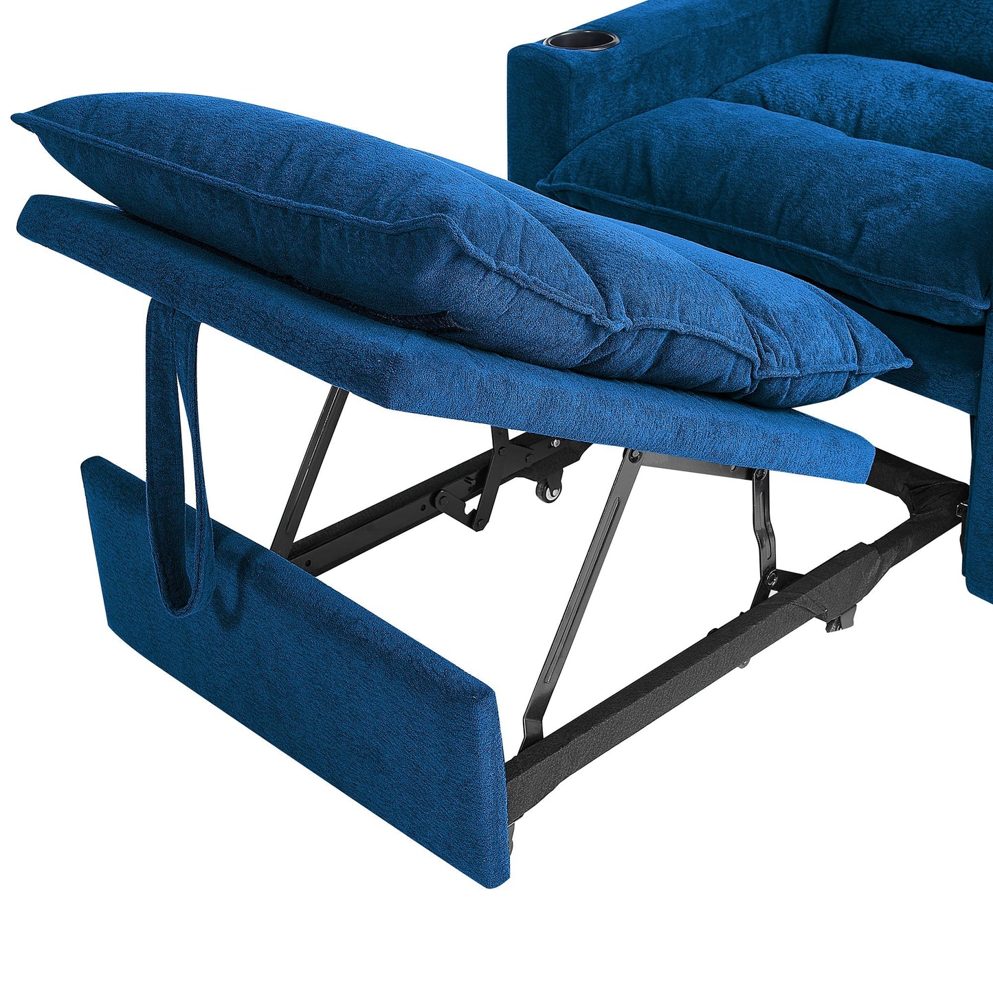 Sleeper Sofa Chair Bed, Convertible Sofa Chair 3-in-1, Adjustable Sleeper Chair Pullout Sofa Bed with Modern Velvet Fabric for Living Room Apartment Small Space, Blue