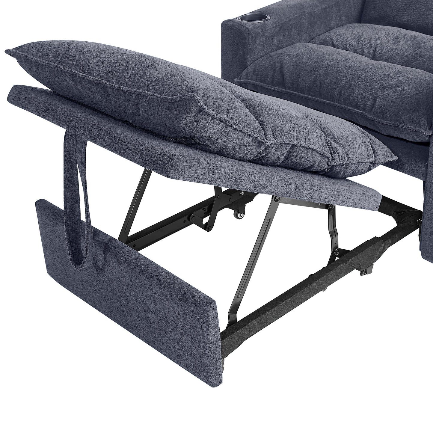 Sleeper Sofa Chair Bed, Convertible Sofa Chair 3-in-1, Adjustable Sleeper Chair Pullout Sofa Bed with Modern Velvet Fabric for Living Room Apartment Small Space, Grey