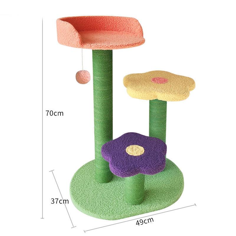 Stylish Cat Haven: Premium Sisal Cat Tower With Cozy Lambswool