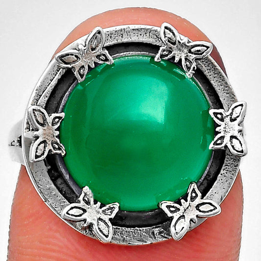 Premium Quality Natural Green Onyx Ring size-9.5 R-1716 21-ER10277