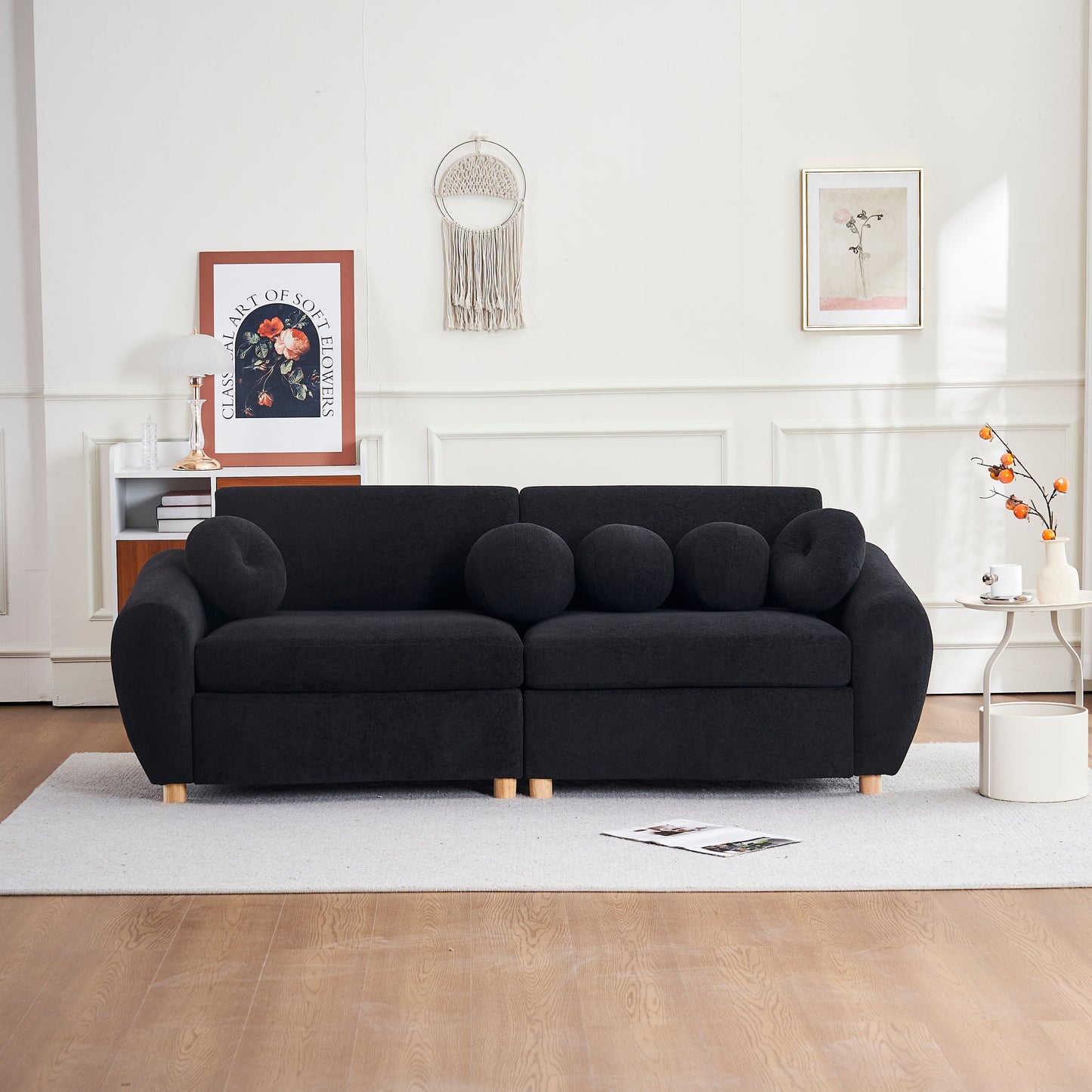Modern Sofa for Living Room, 84' Green Chenille Sofa Couch, Sectional Love Seat Couch, Upholstered Sofa for Apatment Bedroom Home Office