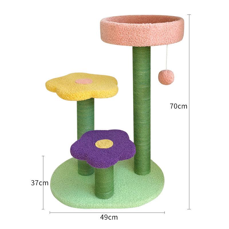 Stylish Cat Haven: Premium Sisal Cat Tower With Cozy Lambswool