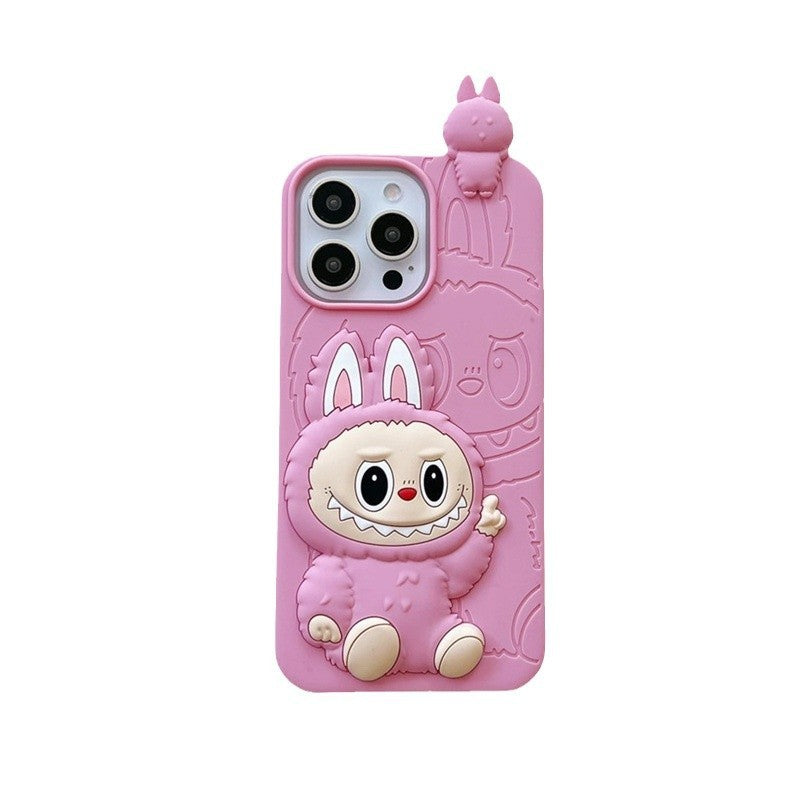 3D Labubu Bunny Suit Silicone Phone Case