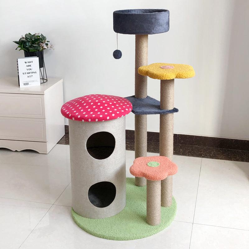 Stylish Cat Haven: Premium Sisal Cat Tower With Cozy Lambswool