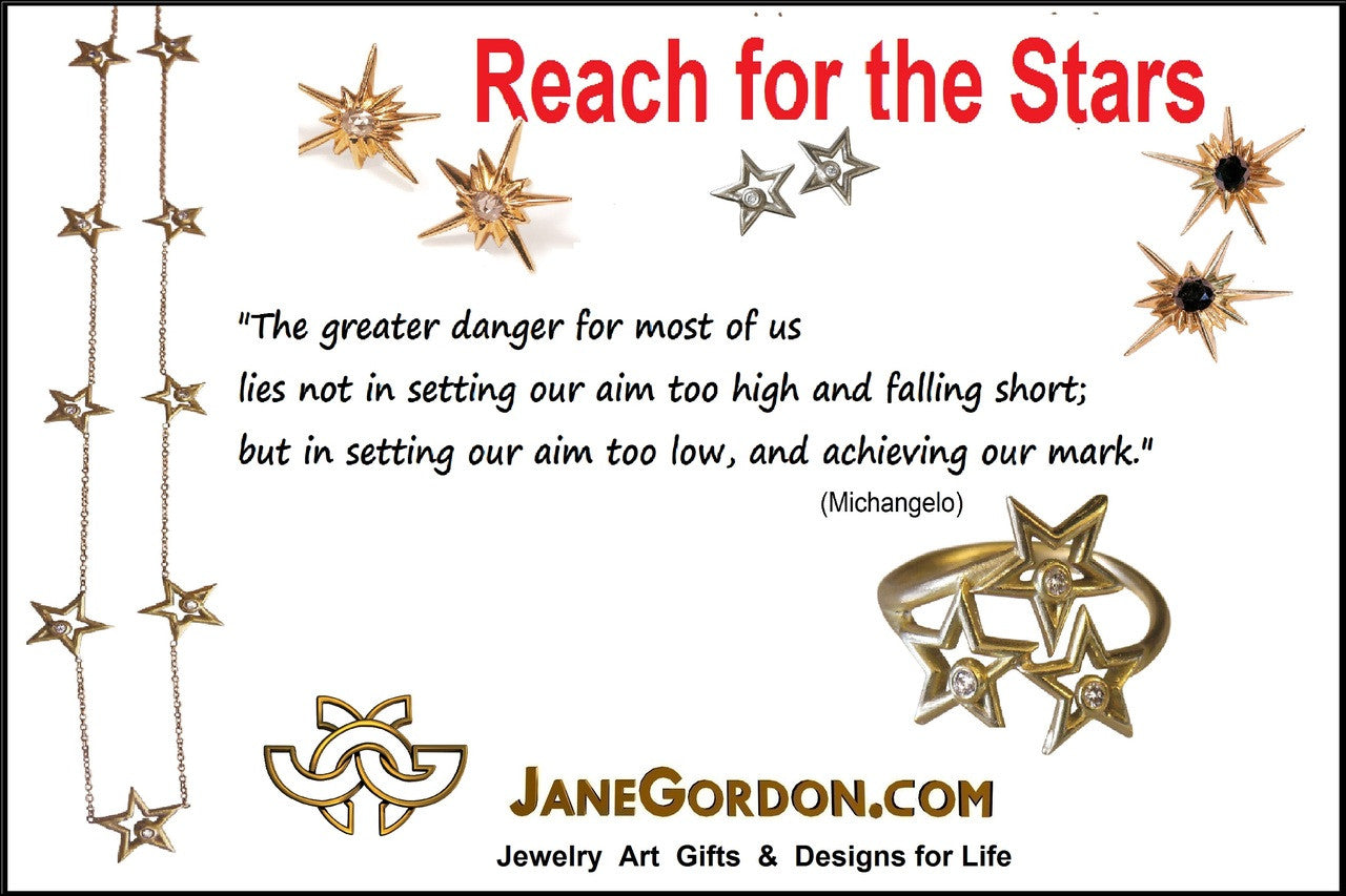 Stars-Chain of Stars Necklace-14K gold with diamonds