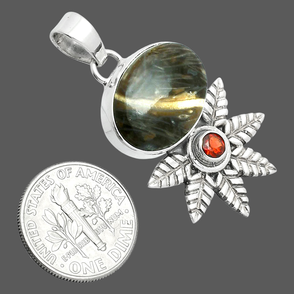 Premium Quality Bat Cave Jasper & Garnet Pendant P-1425 56-EP10559