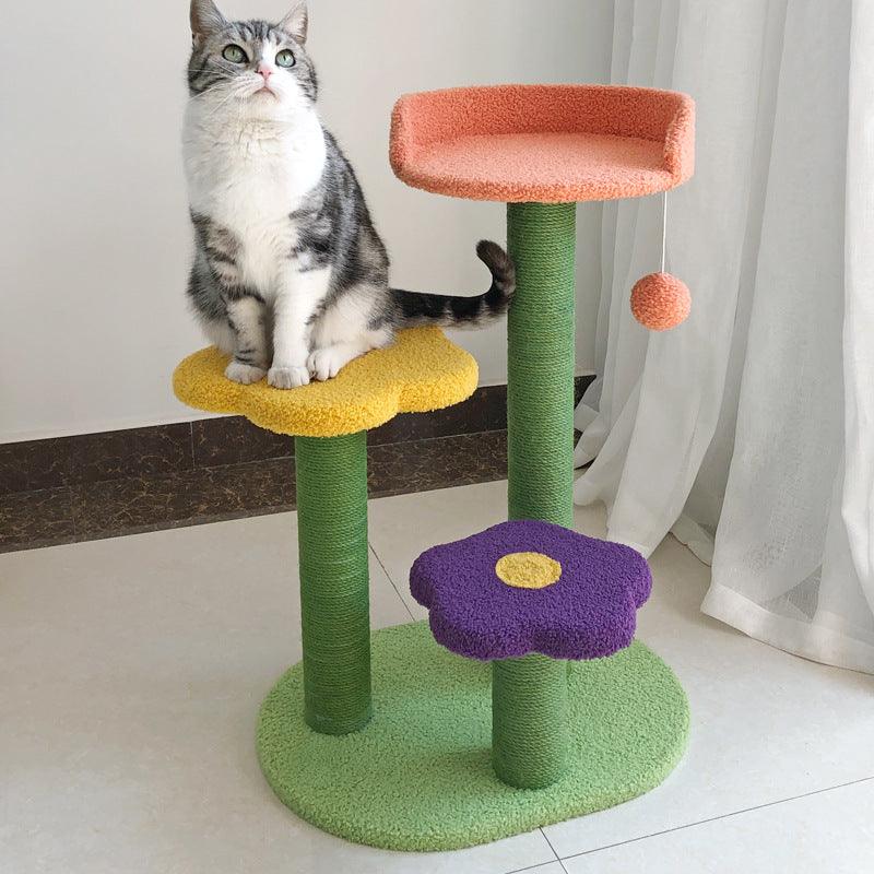 Stylish Cat Haven: Premium Sisal Cat Tower With Cozy Lambswool