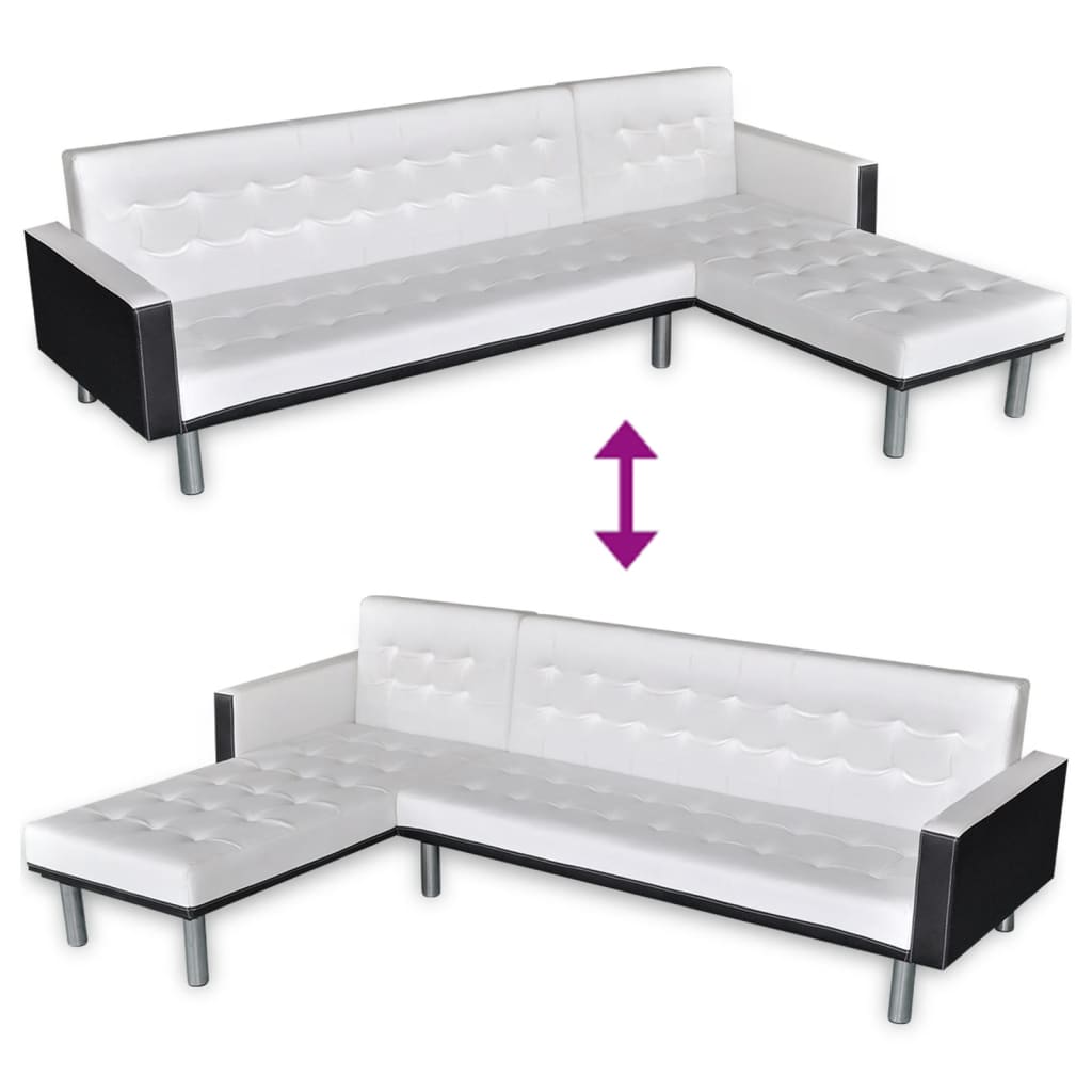 vidaXL Sofa Bed Sleeper Sectional Sofa Bed L Shaped Couch Artificial Leather