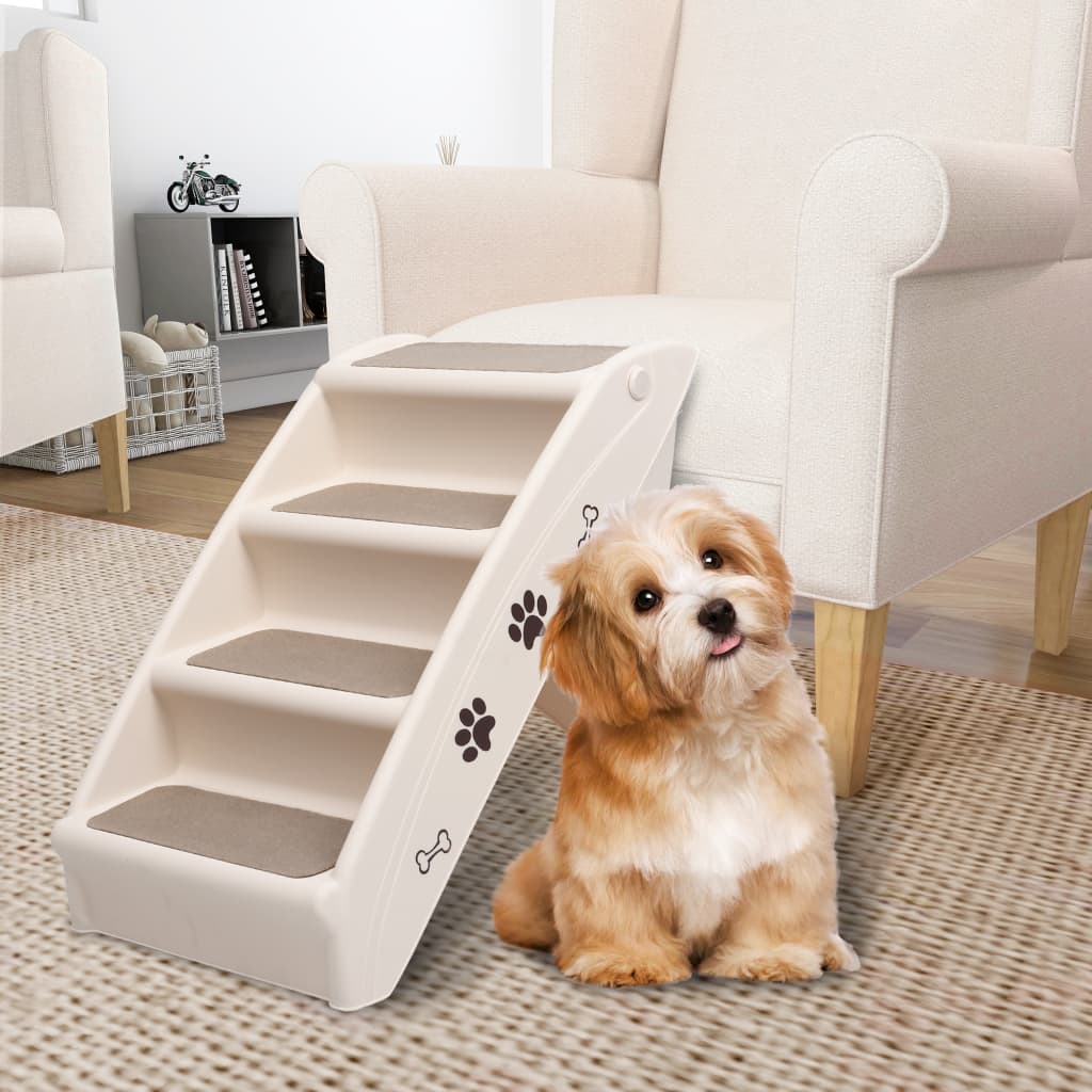 vidaXL Dog Stairs Foldable Dog Ramp Pet Stairs for High Bed Couch Car