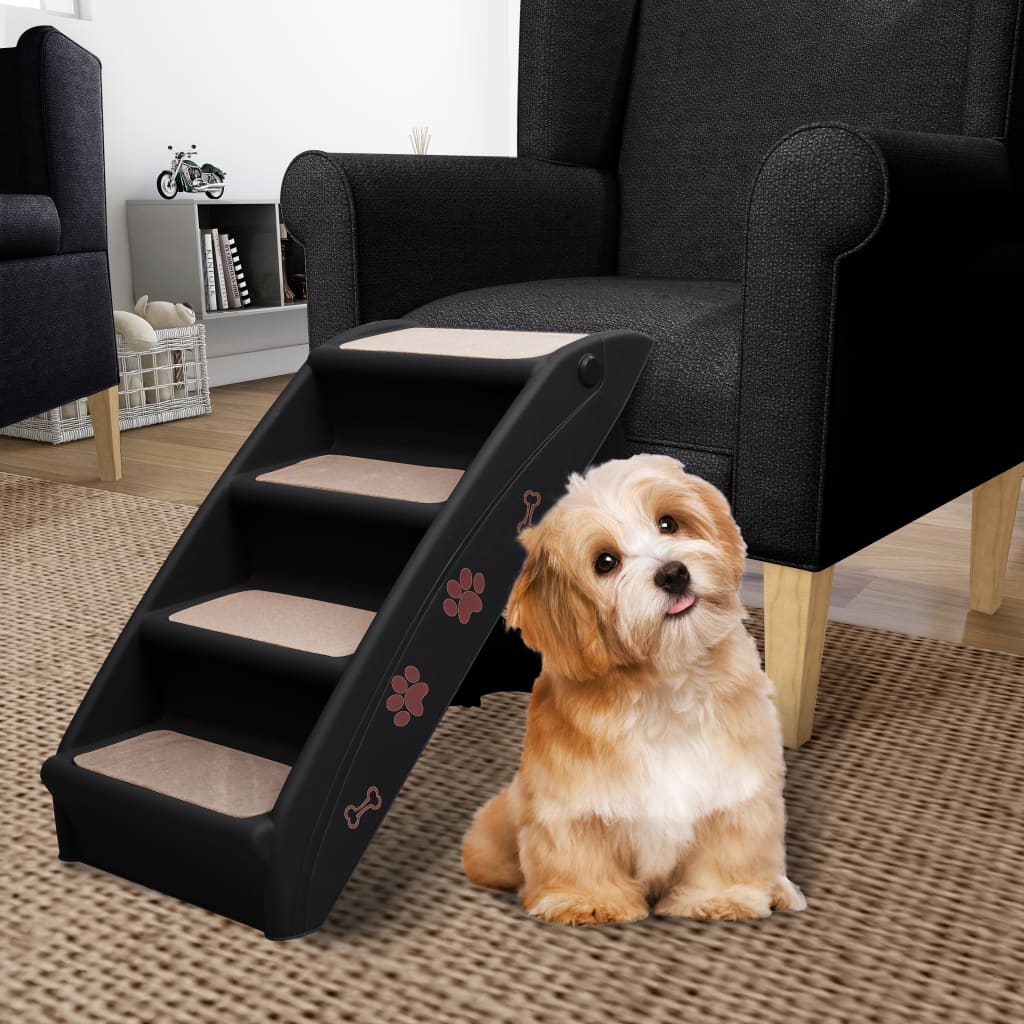 vidaXL Dog Stairs Foldable Dog Ramp Pet Stairs for High Bed Couch Car