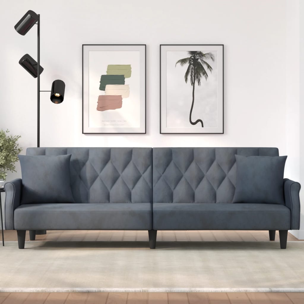 vidaXL Sleeper Sofa with Armrests Velvet Couch Sofa Bed Recliner Loveseat