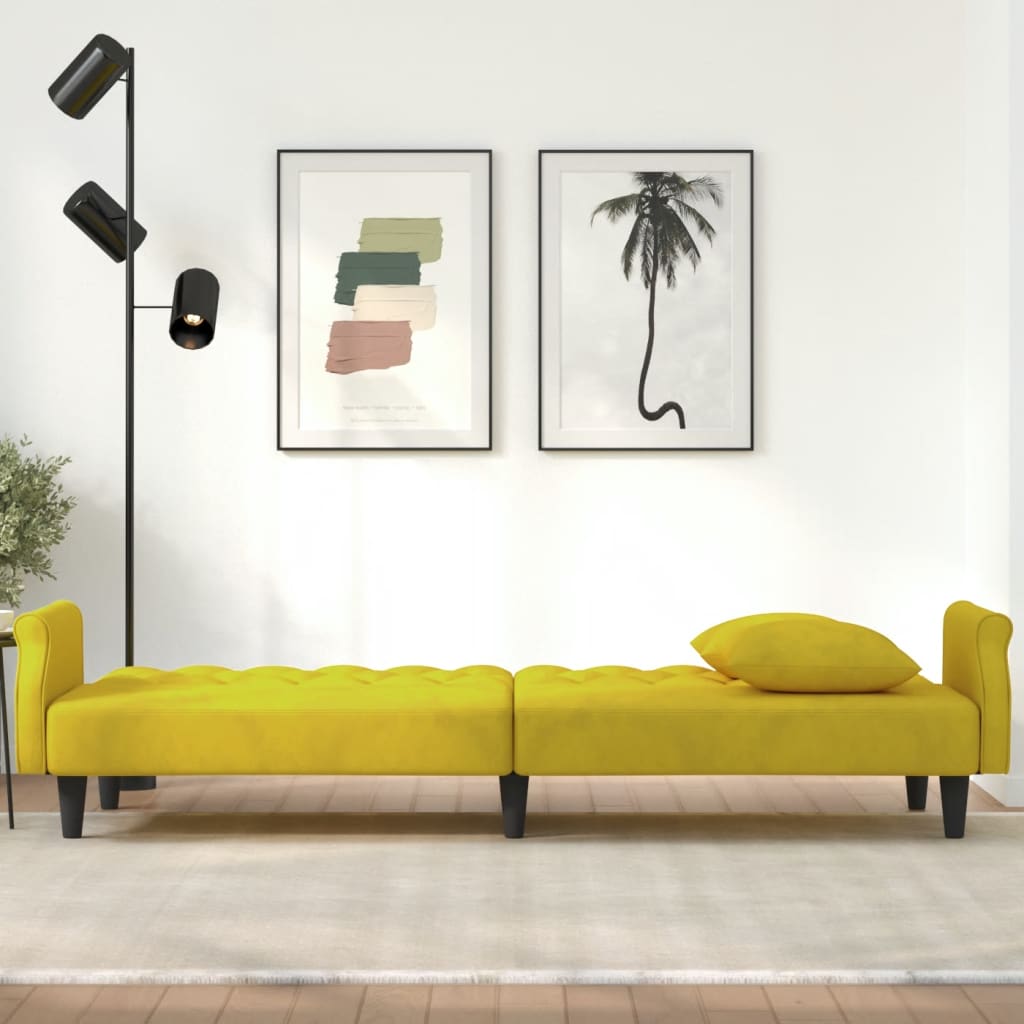 vidaXL Sleeper Sofa with Armrests Velvet Couch Sofa Bed Recliner Loveseat