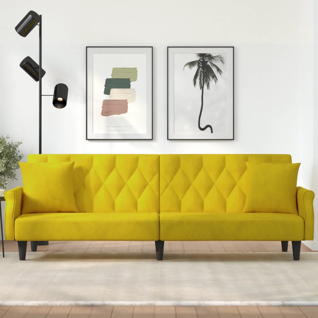 vidaXL Sleeper Sofa with Armrests Velvet Couch Sofa Bed Recliner Loveseat