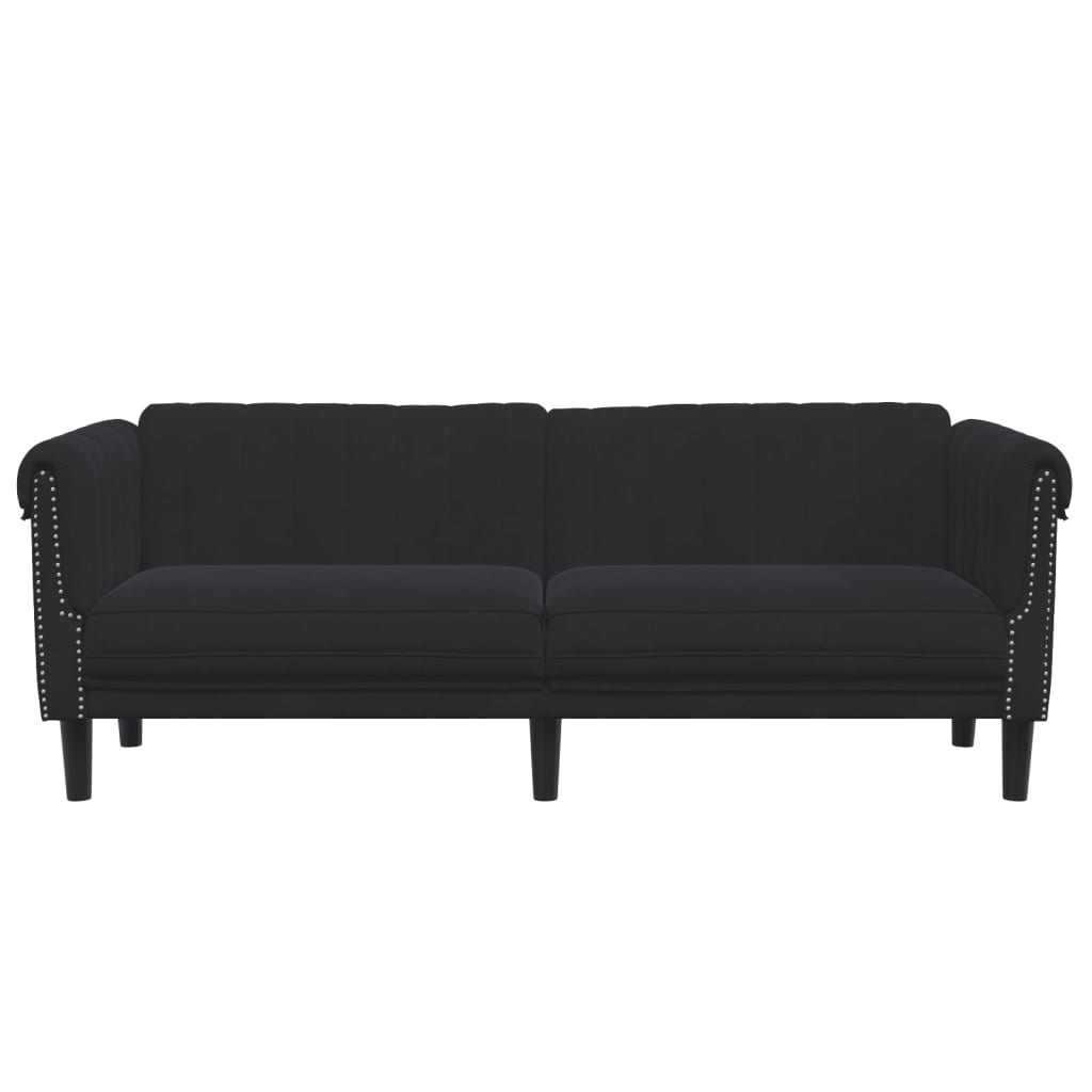 vidaXL Sofa 3-Seater Black Velvet