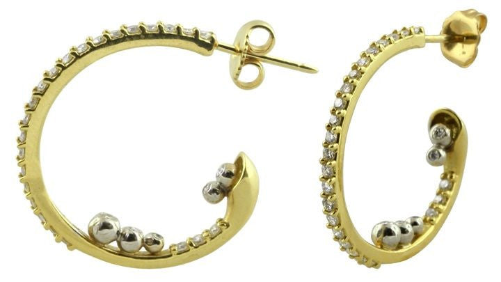 Abundance Hoop Earrings-14k Gold with Diamonds in an Abundant Overflow-7