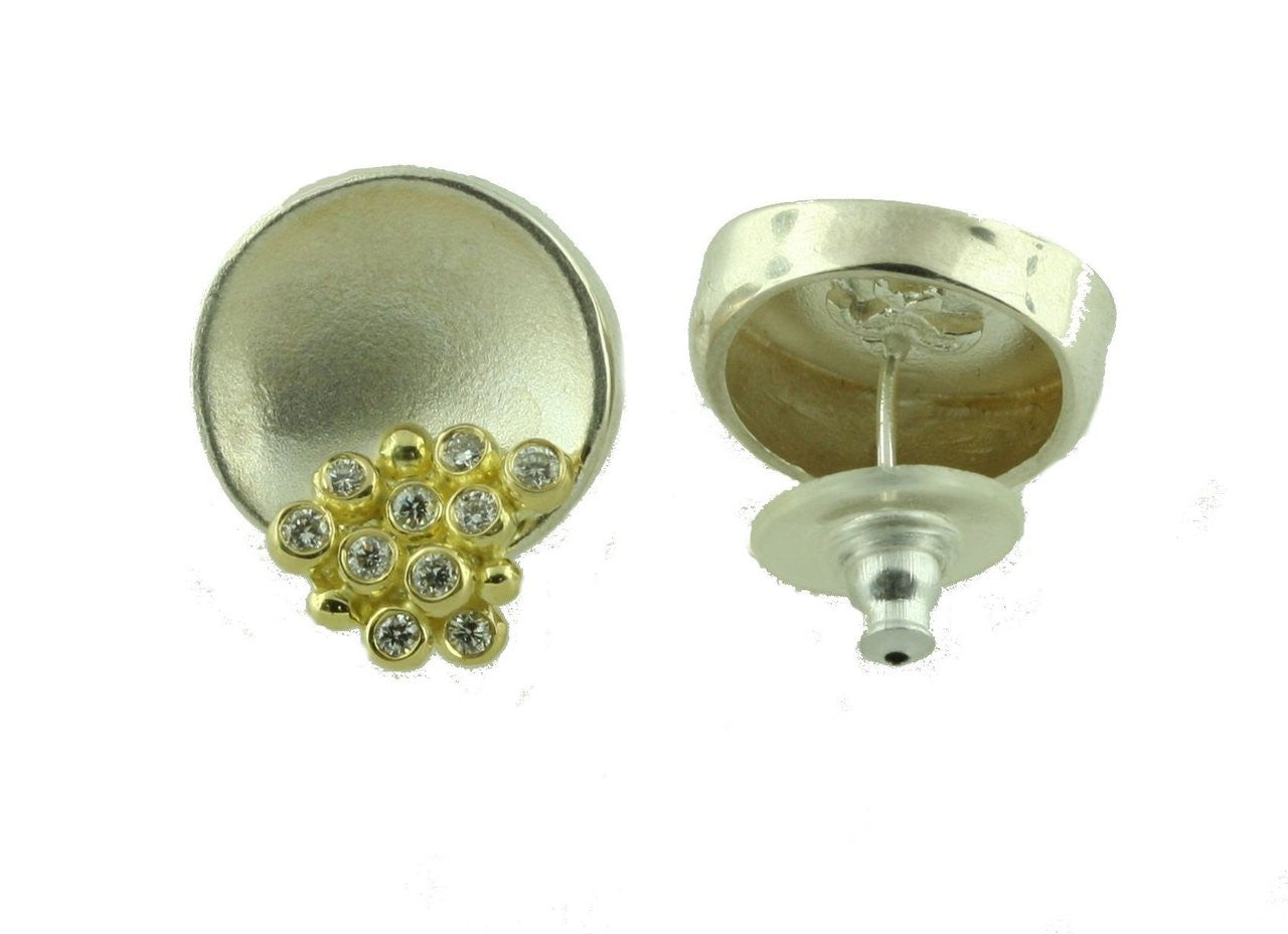 Bowl of Overflowing Diamonds-Earrings-18K and Sterling mix-5