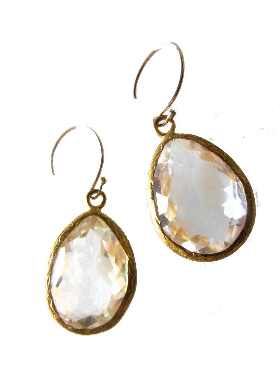 Clear Crystal Drop Earrings.-0