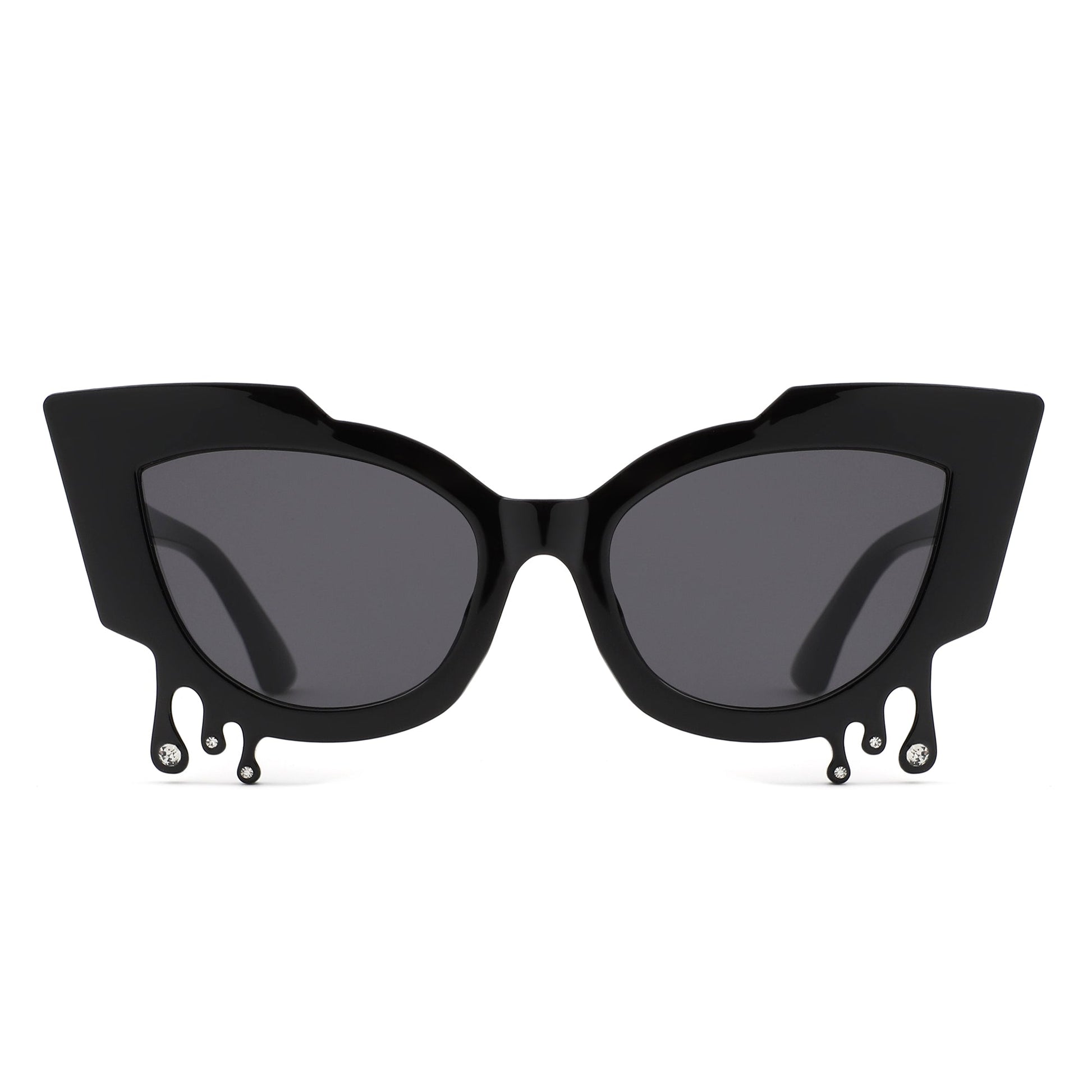 Surge - Irregular Cat Eye Rhinestone Drip Women's Fashion Sunglasses-1