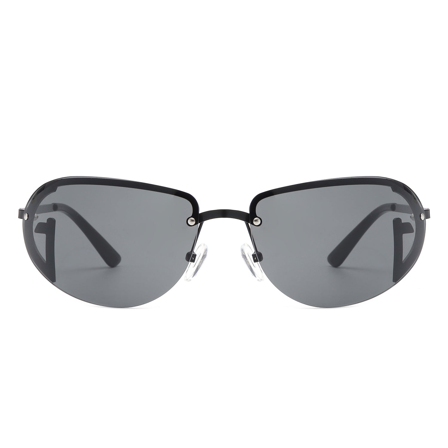 Oceandew - Retro Rimless Oval Tinted Round Sunglasses-2