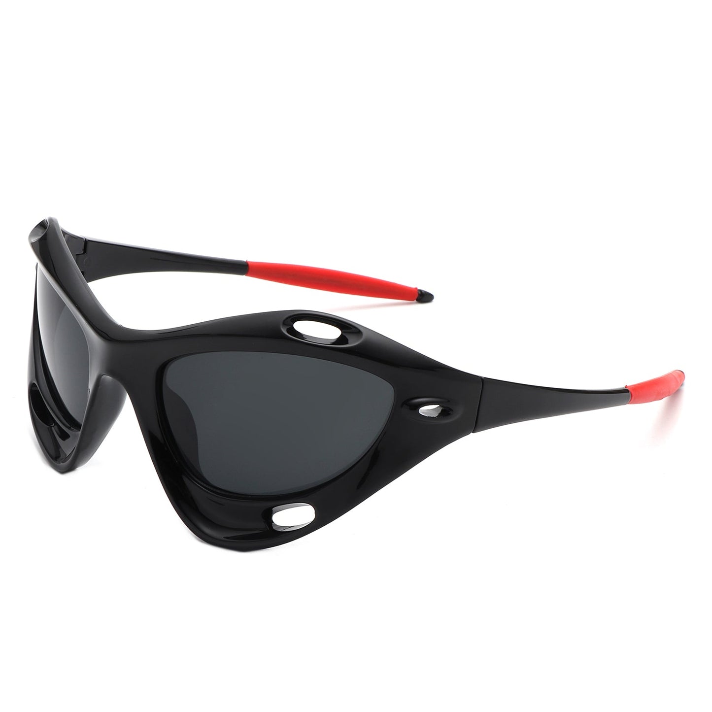 Dotrijan - Geometric Wrap Around Chunky Square Sport Sunglasses-0