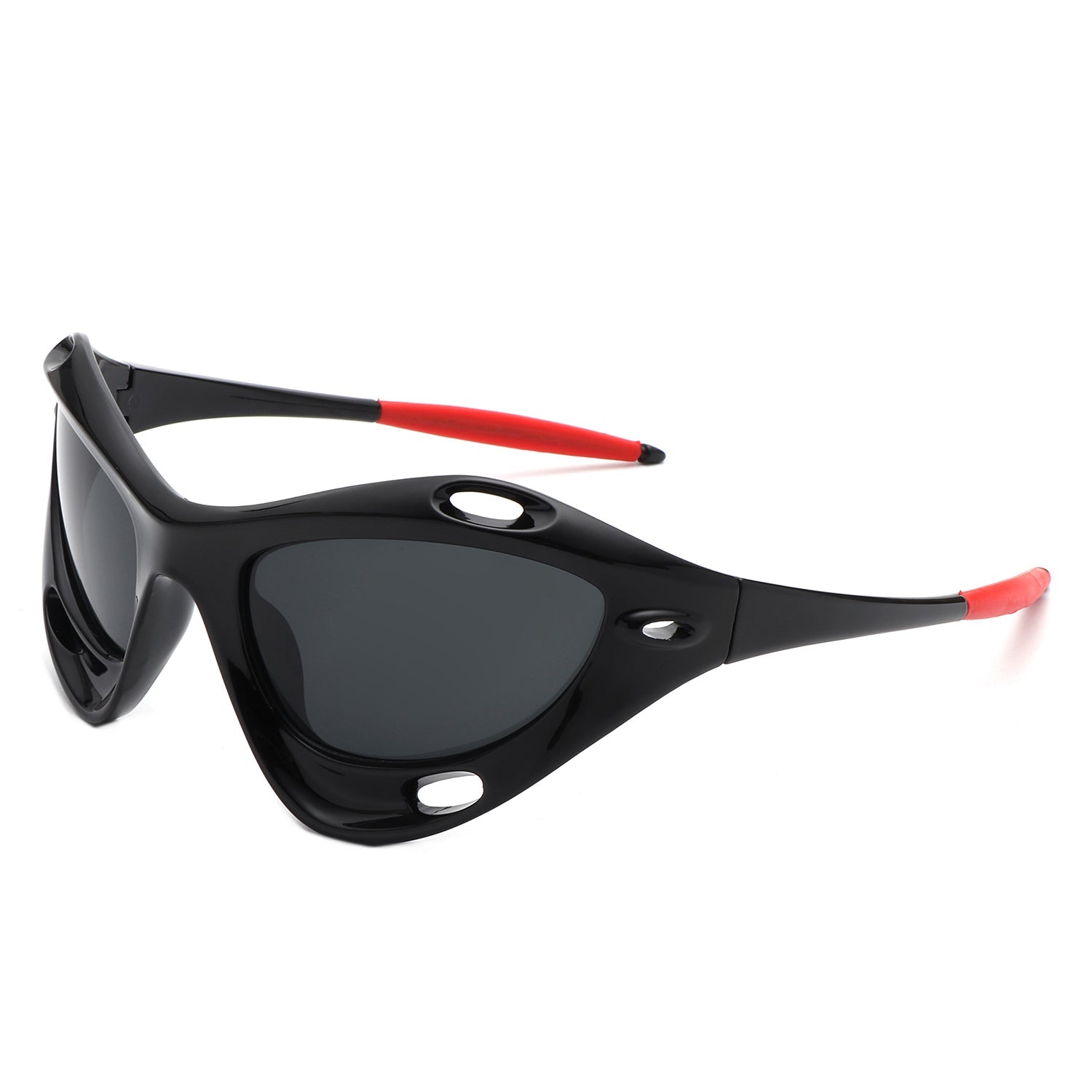Dotrijan - Geometric Wrap Around Chunky Square Sport Sunglasses-0