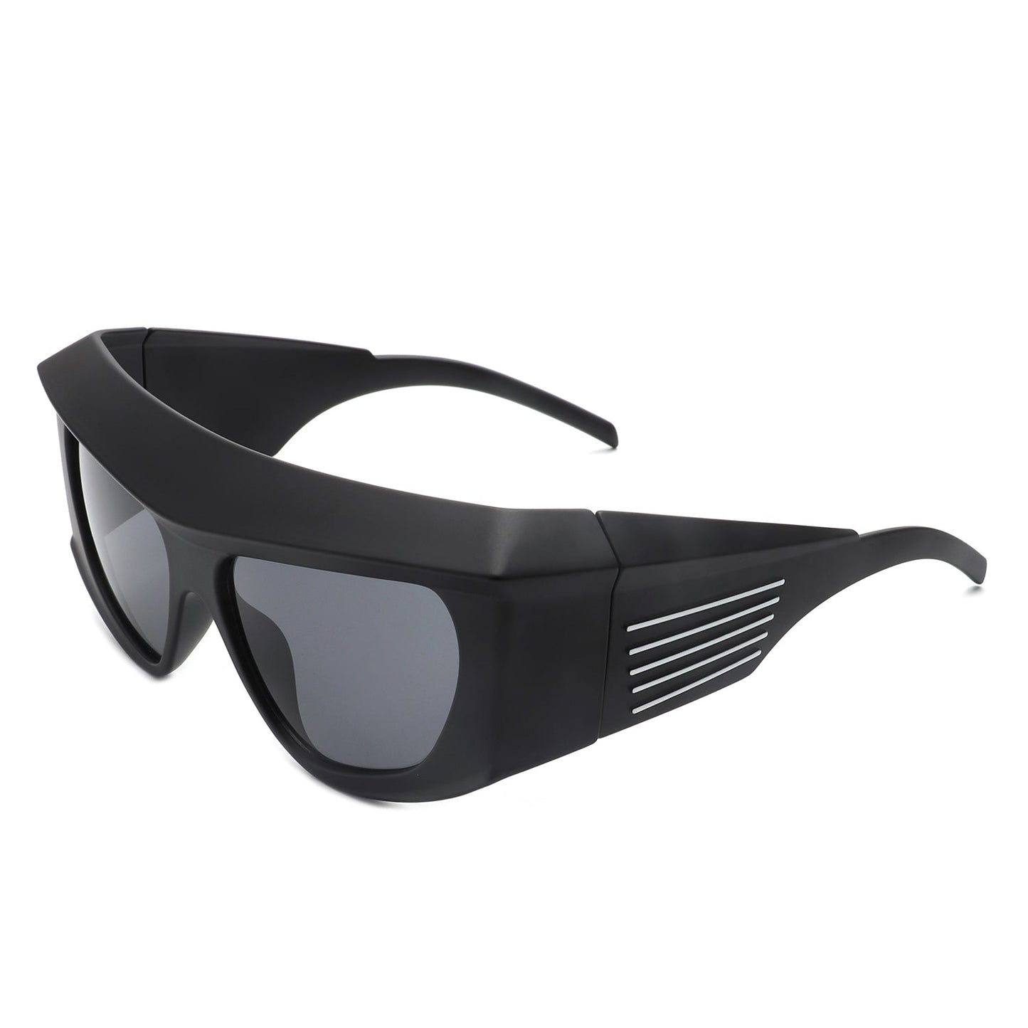 Thalia - Oversized Chunky Square Wrap Around Tinted Sunglasses-3