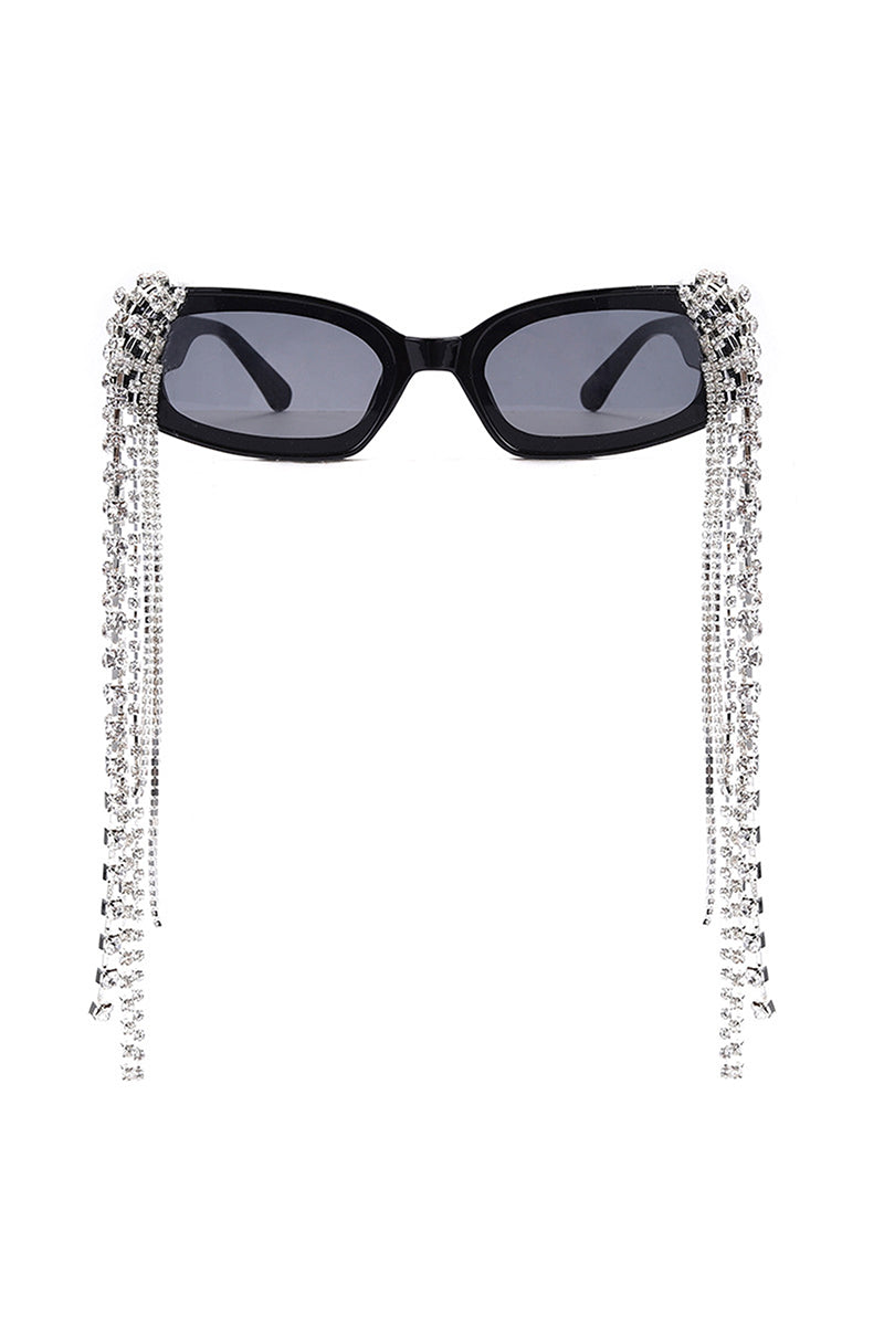 Thyria - Modern Luxury Rhinestone Chi Rectangle Women's Sunglasses-2