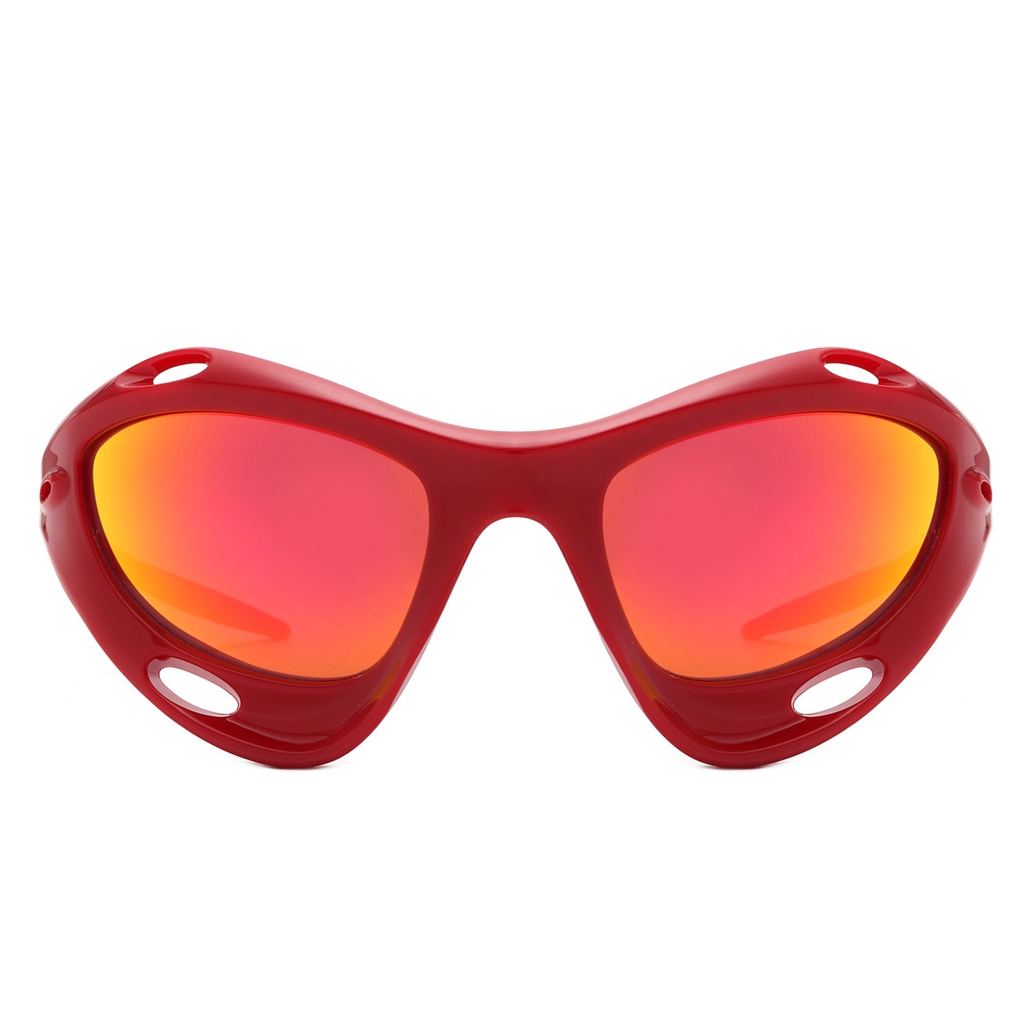 Dotrijan - Geometric Wrap Around Chunky Square Sport Sunglasses-3