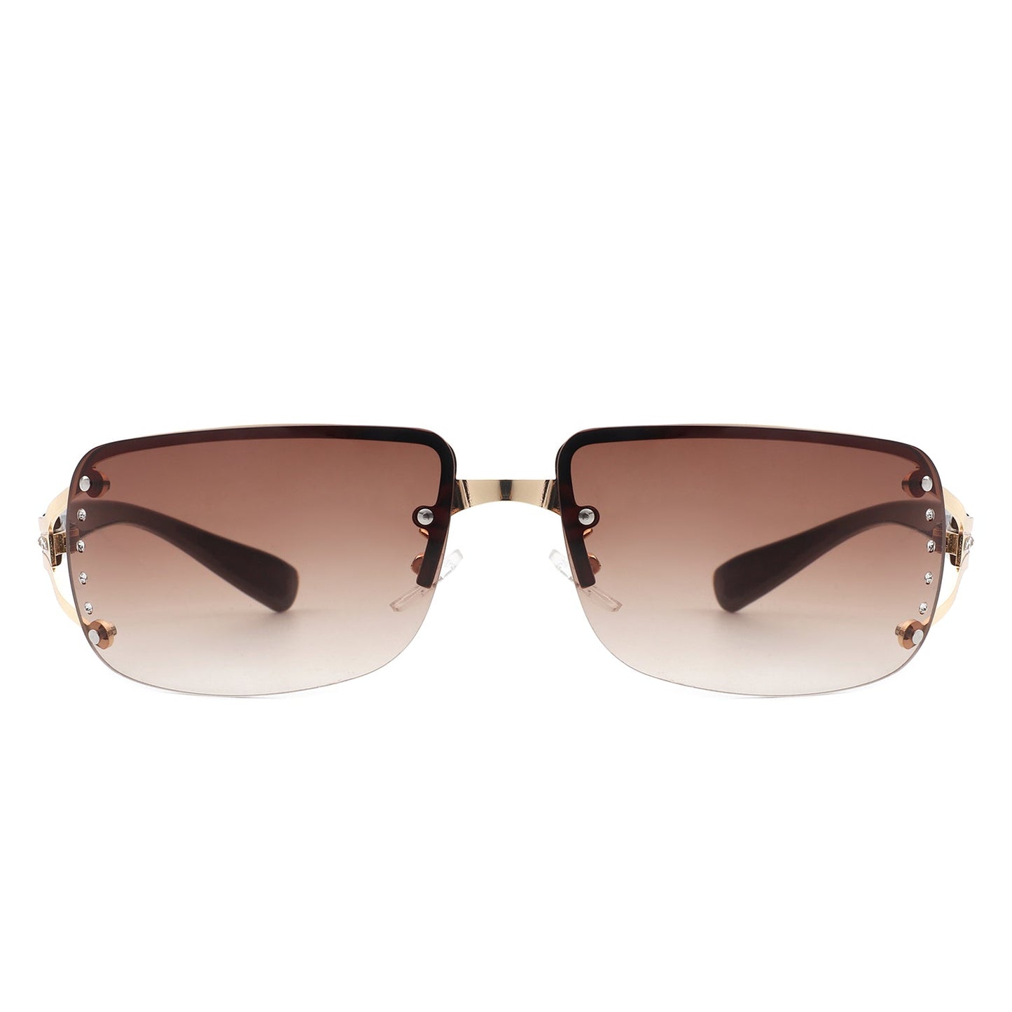 Pluora - Women Classic Rectangle Rimless Fashion Square Sunglasses-1