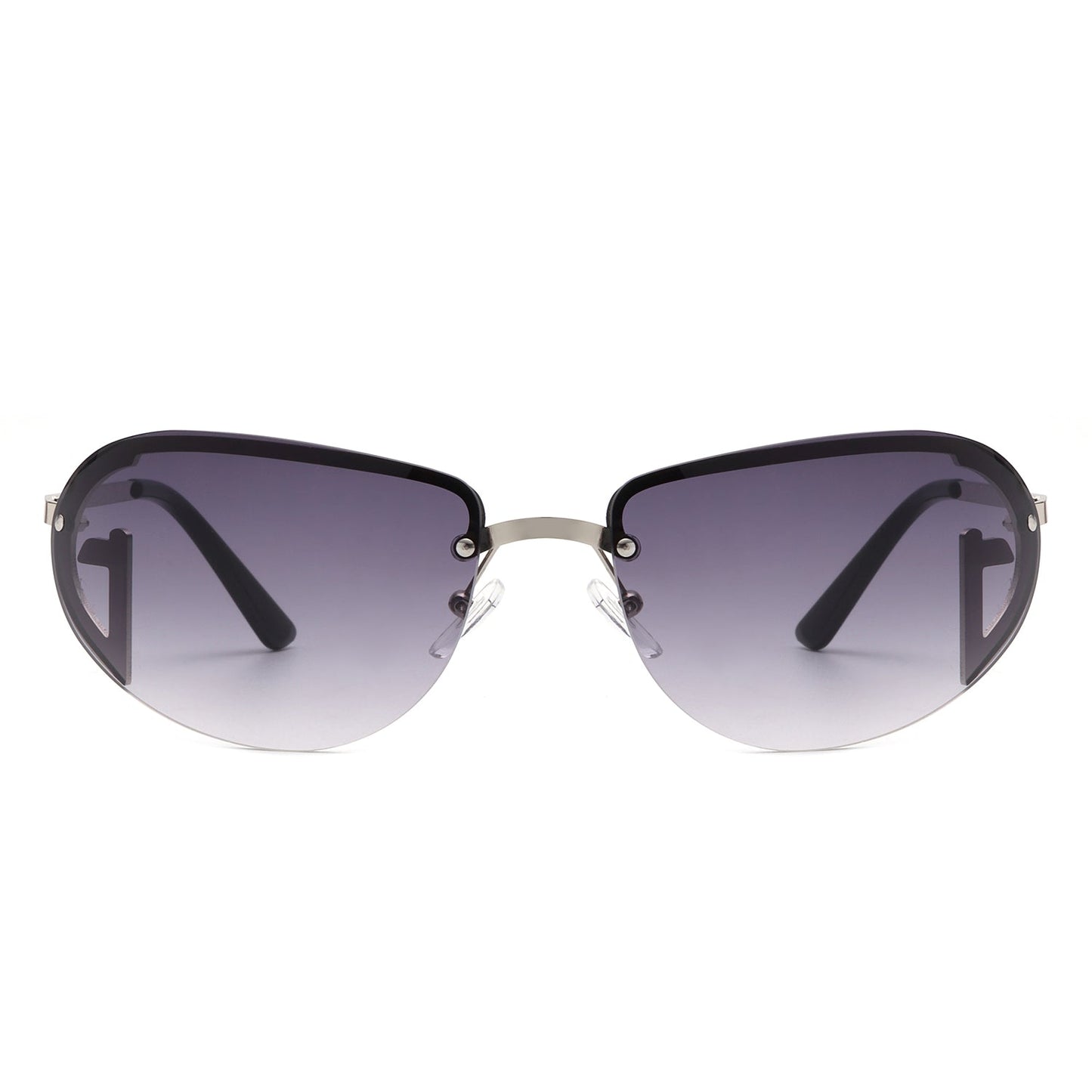 Oceandew - Retro Rimless Oval Tinted Round Sunglasses-1