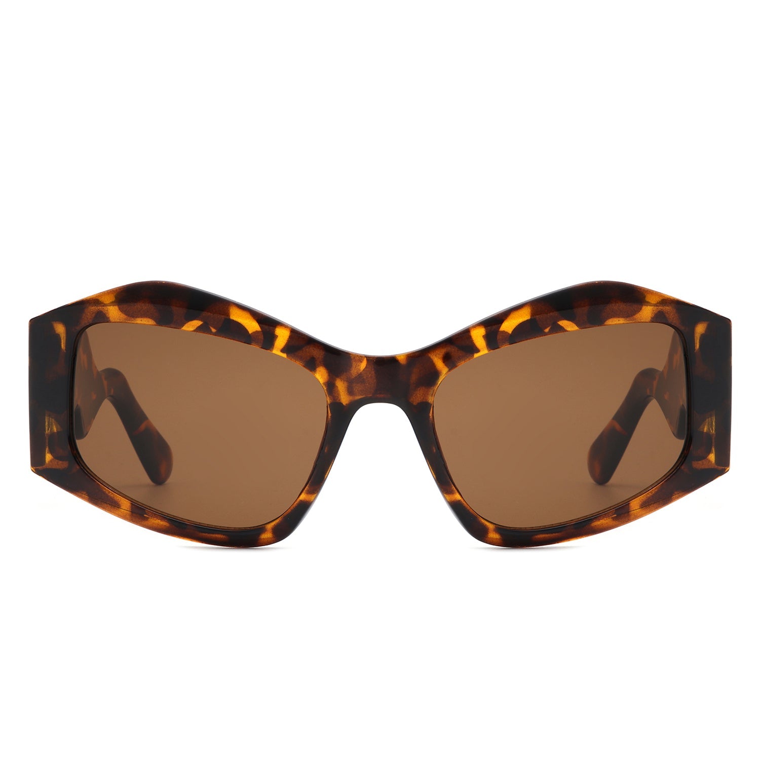 Shimmerz - Oversized Square Irregular Wavy Temple Sunglasses-3