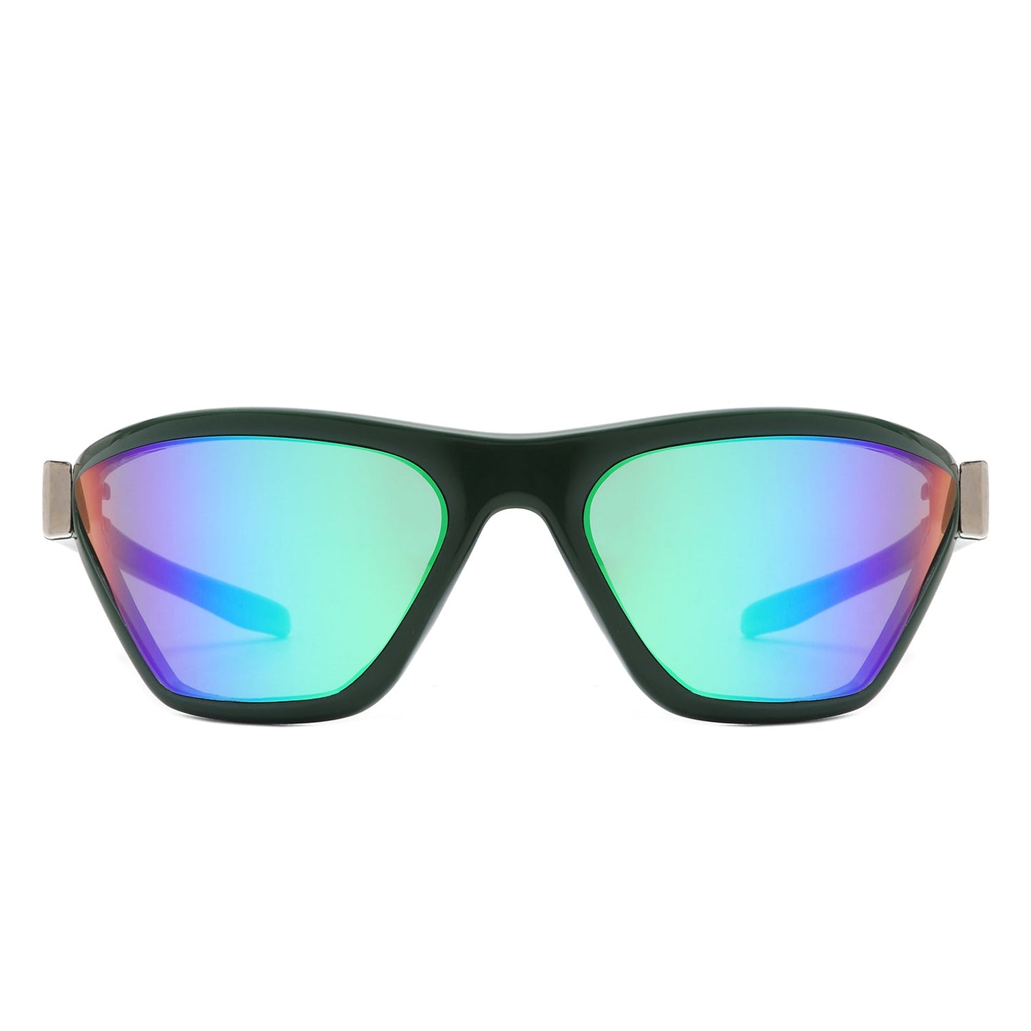 Luminize - Square Mirrored Wrap Around Sport Sunglasses
