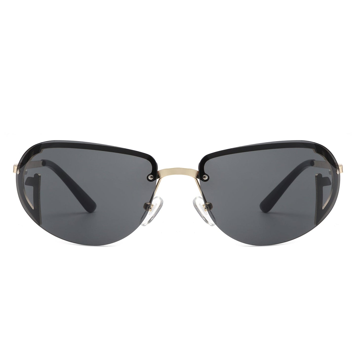 Oceandew - Retro Rimless Oval Tinted Round Sunglasses-4