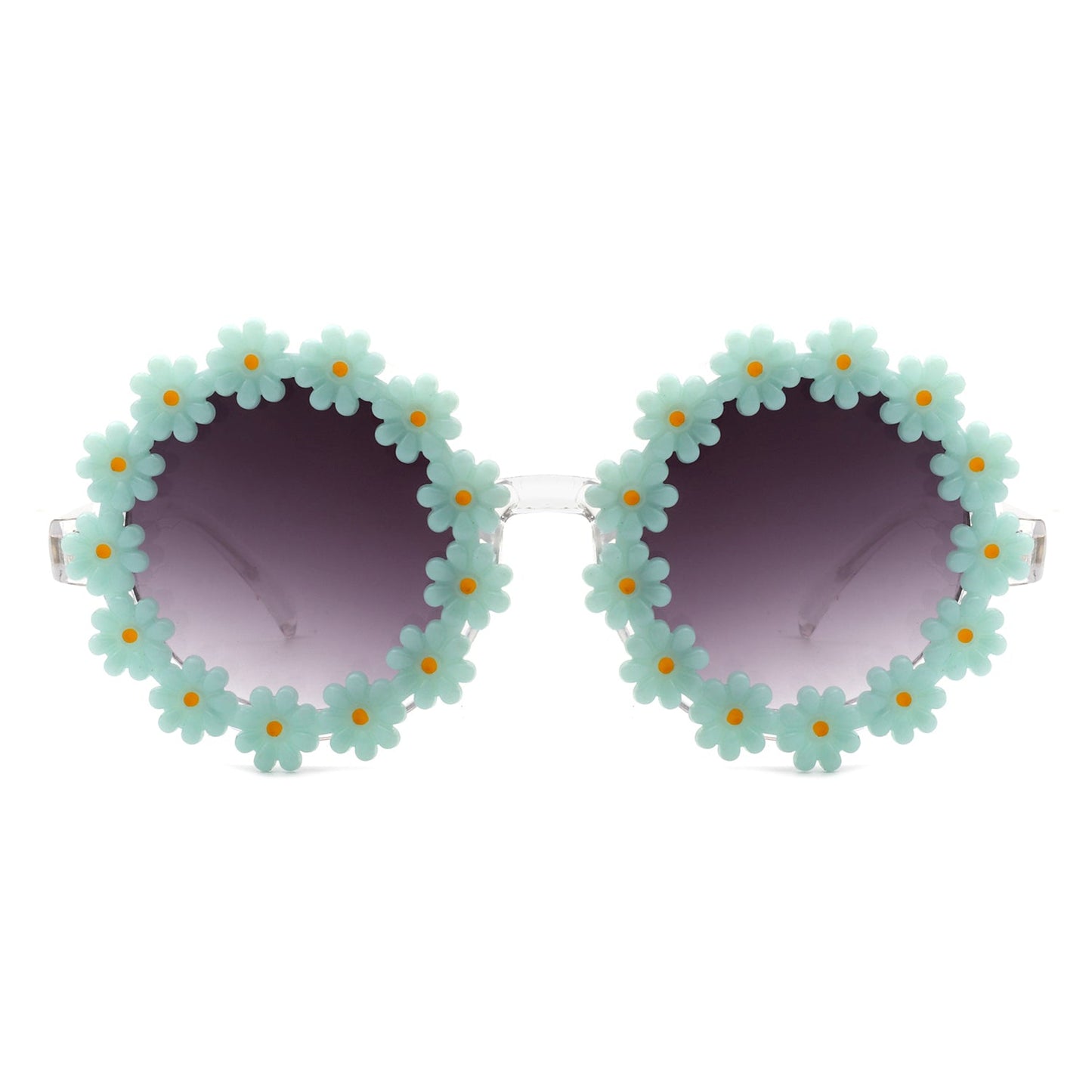 Ysabelia - Round Daisy Flower Shape Circle Party Floral Women Sunglasses