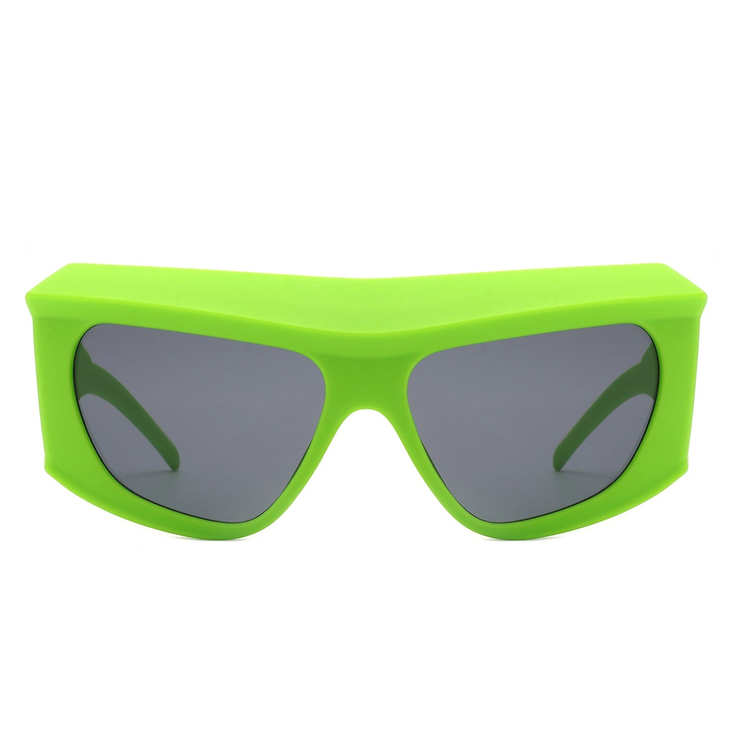 Thalia - Oversized Chunky Square Wrap Around Tinted Sunglasses-4