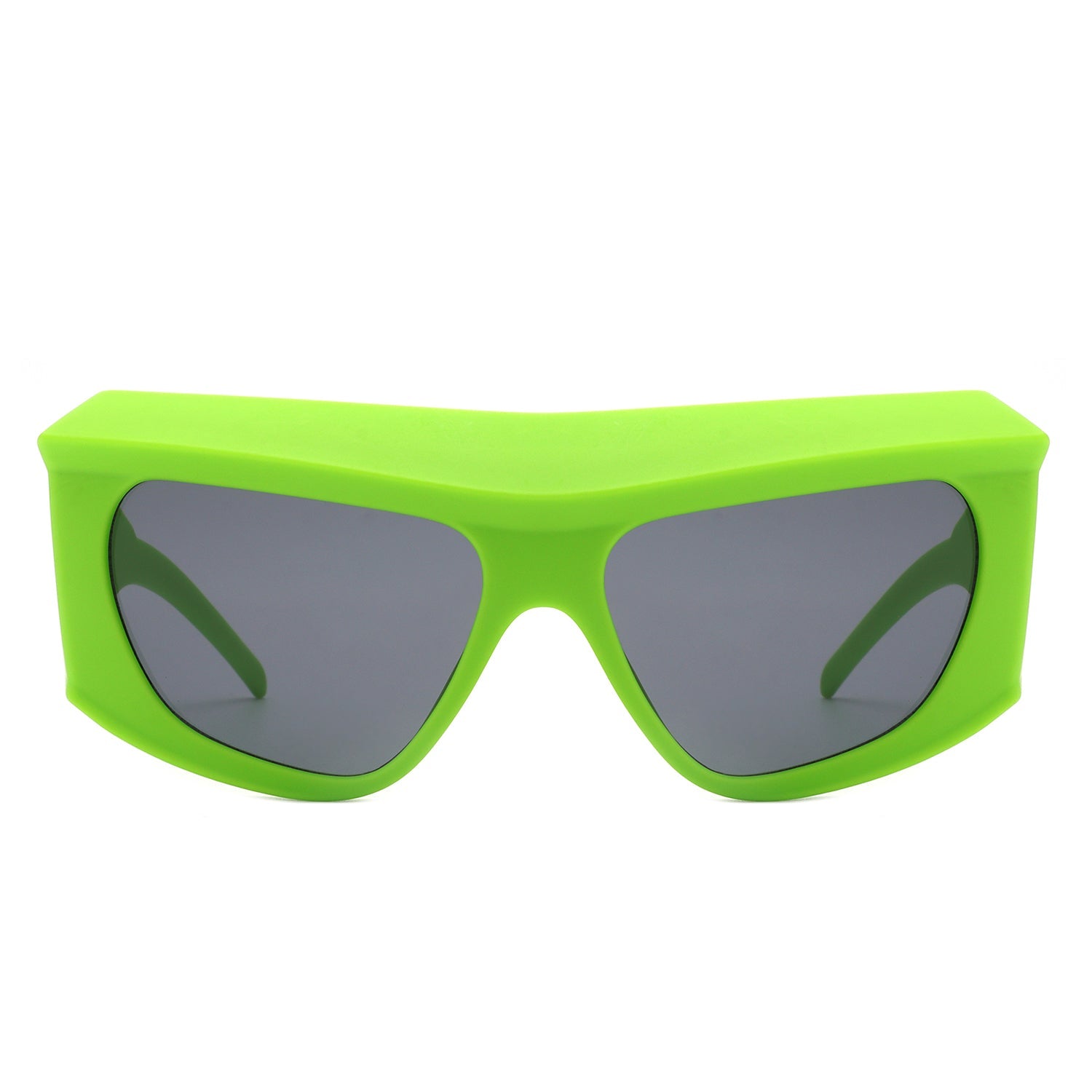 Thalia - Oversized Chunky Square Wrap Around Tinted Sunglasses-4