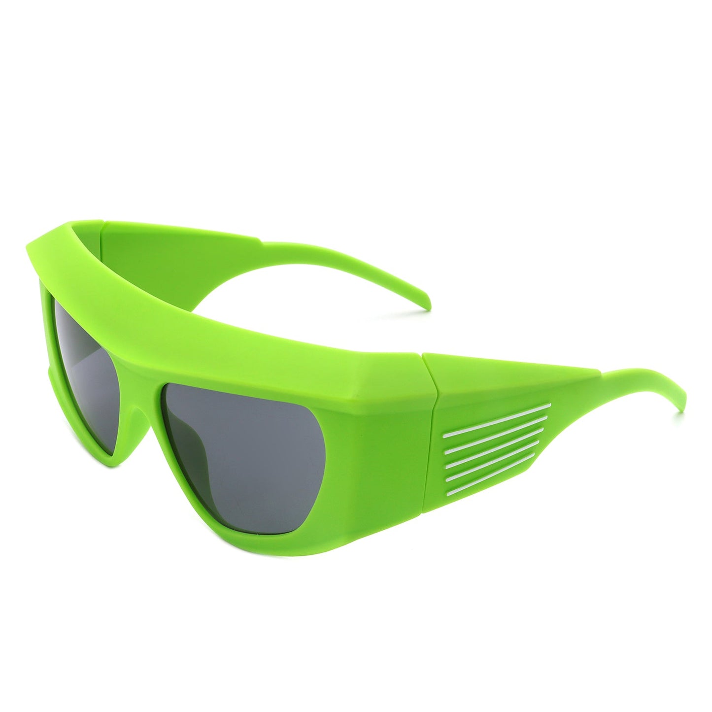 Thalia - Oversized Chunky Square Wrap Around Tinted Sunglasses-5