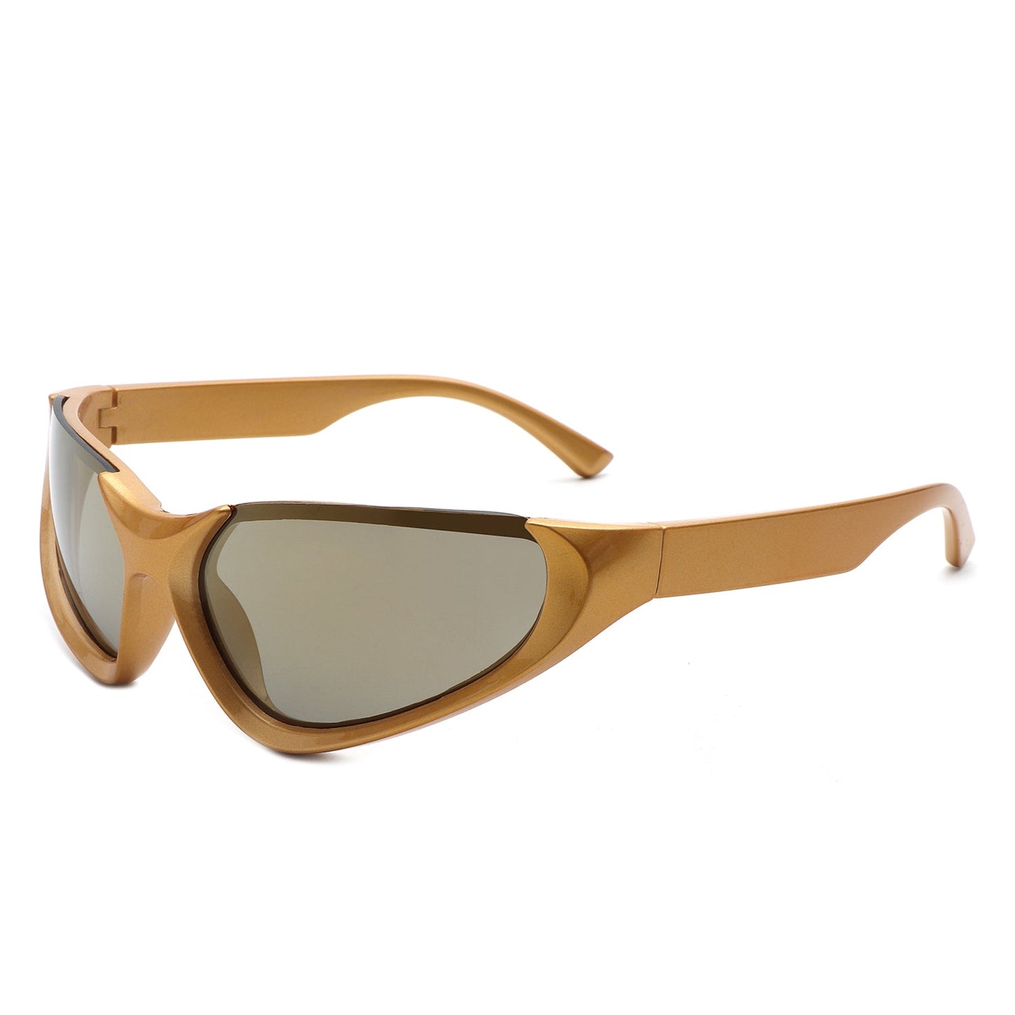 Dazzling - Retro Rectangle Wrap Around Fashion Sunglasses-5