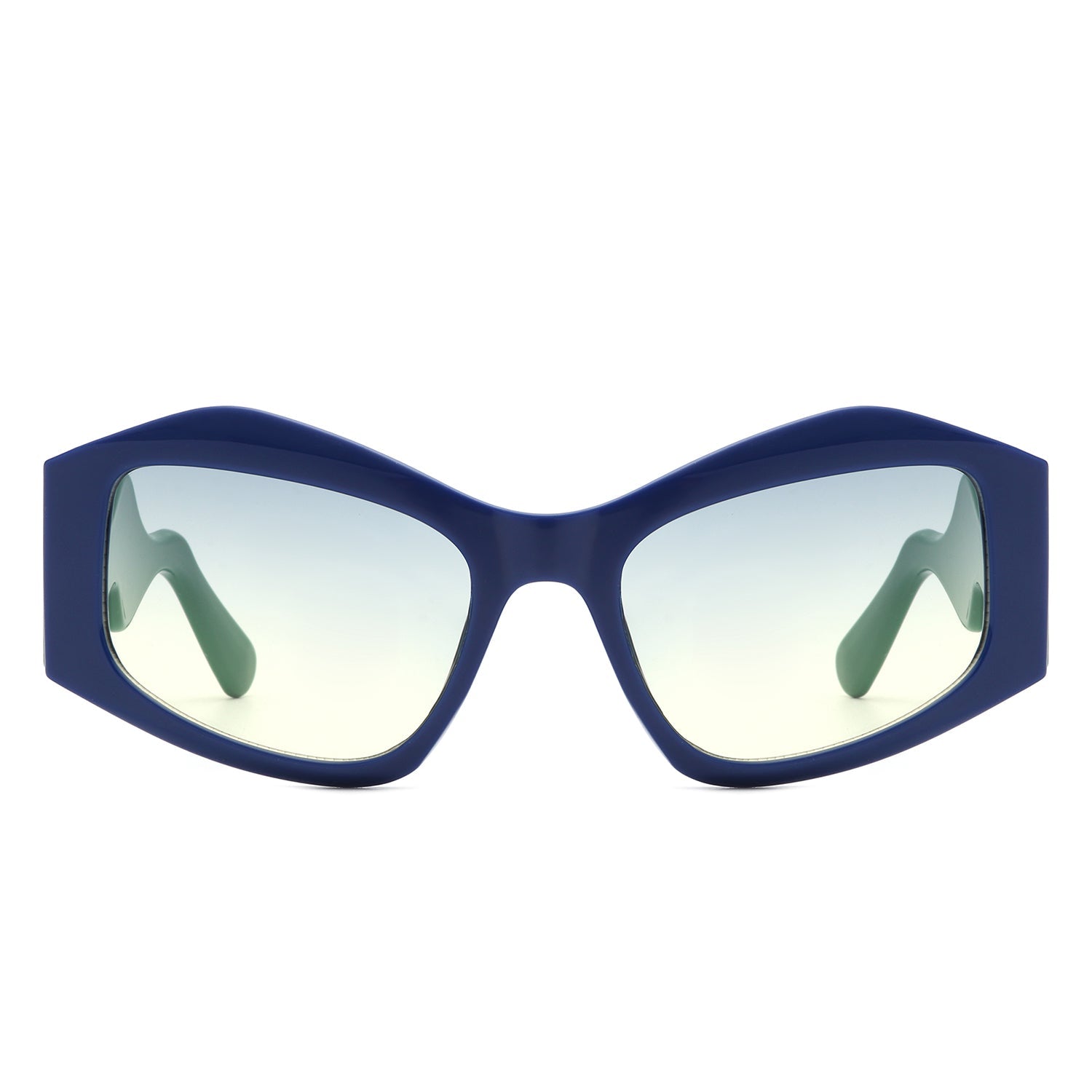 Shimmerz - Oversized Square Irregular Wavy Temple Sunglasses-1