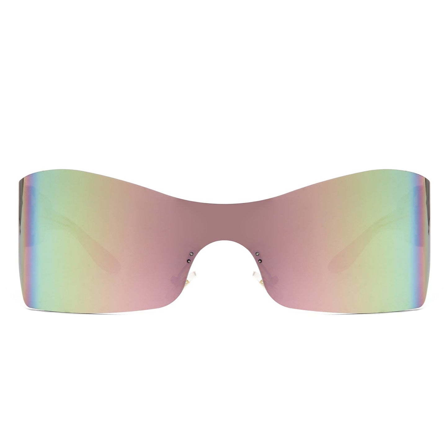 Sable - Futuristic Square Mirrored Flat Top Wrap Around Sunglasses-1
