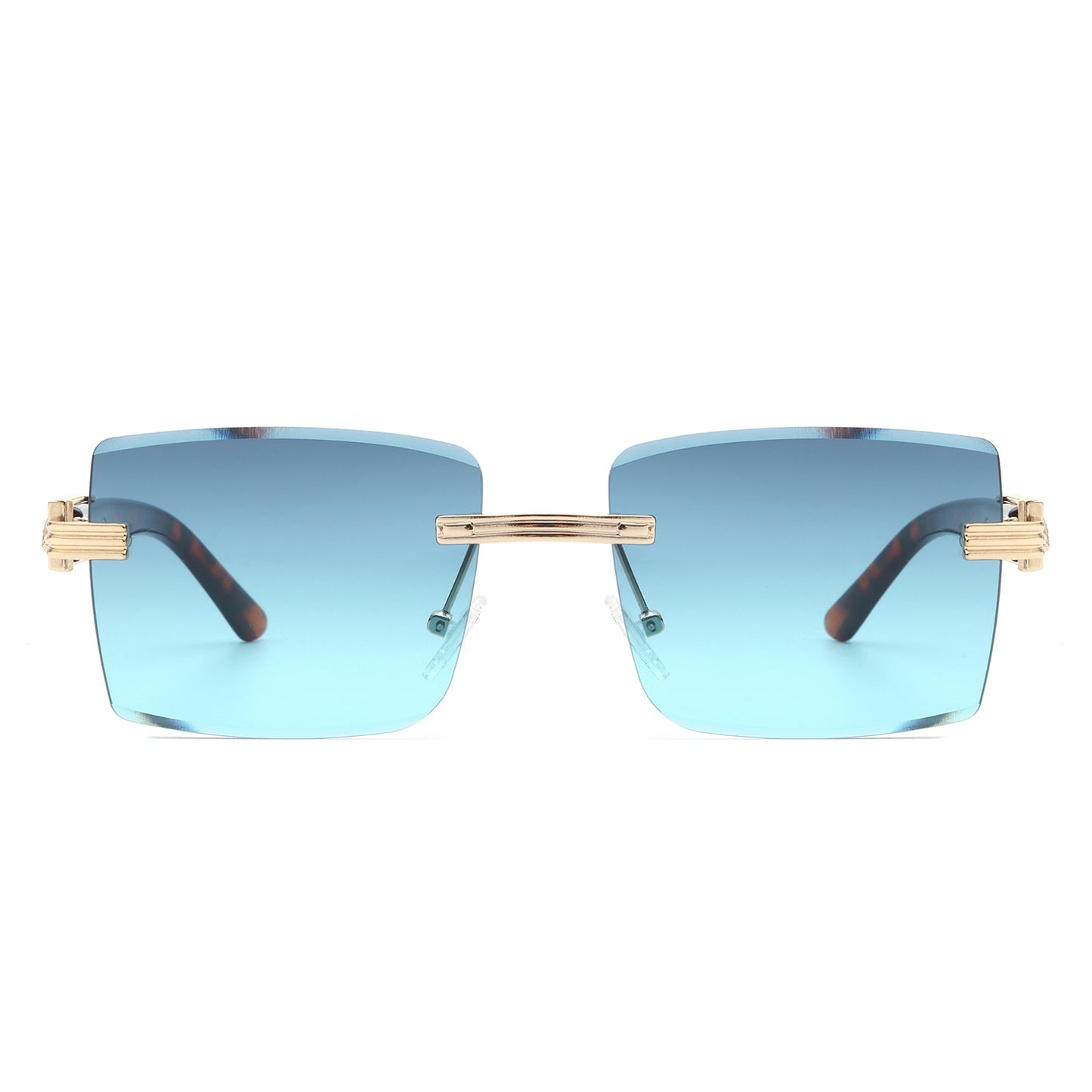 Tycho - Retro Rimless Square Tinted Flat Top Sunglasses