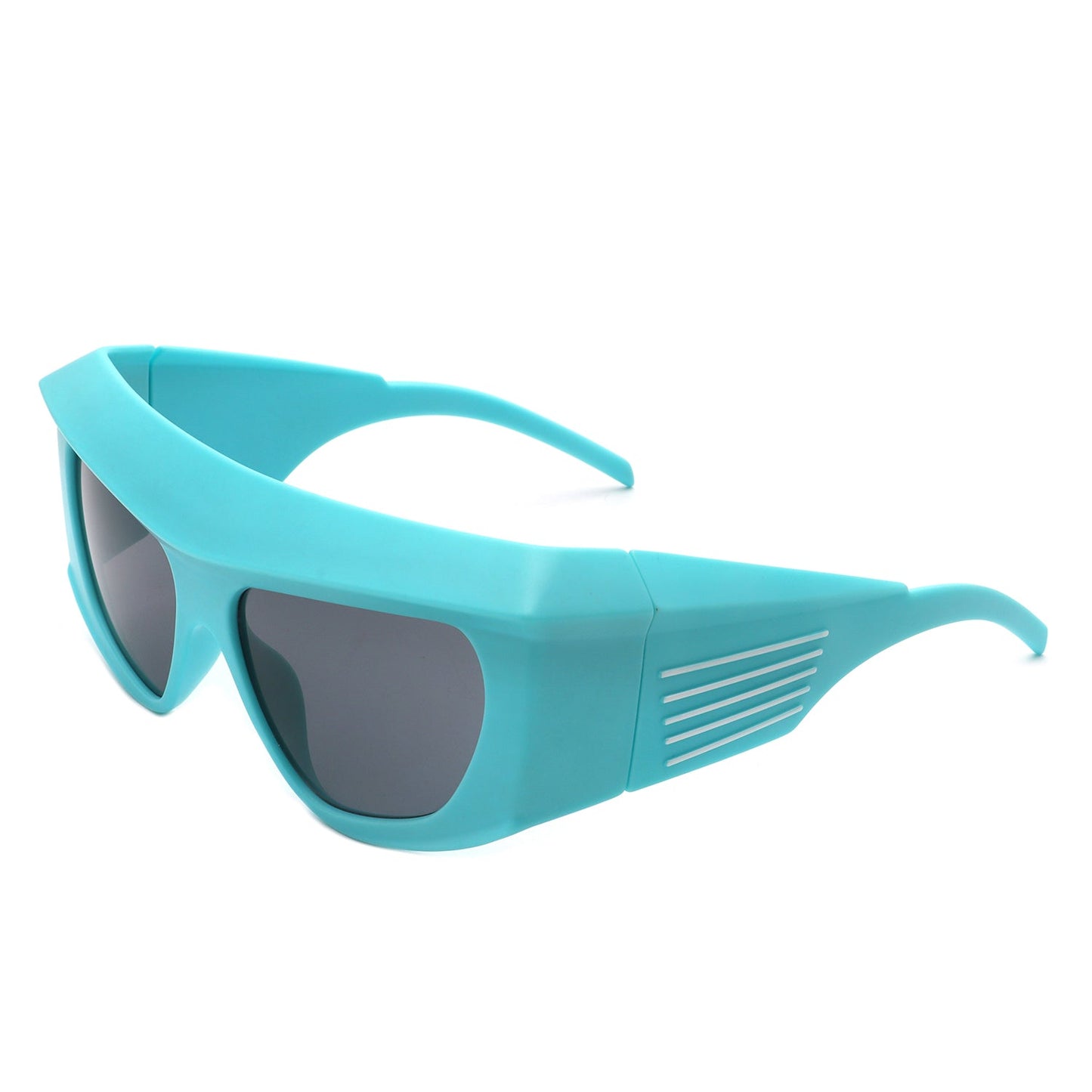 Thalia - Oversized Chunky Square Wrap Around Tinted Sunglasses-6