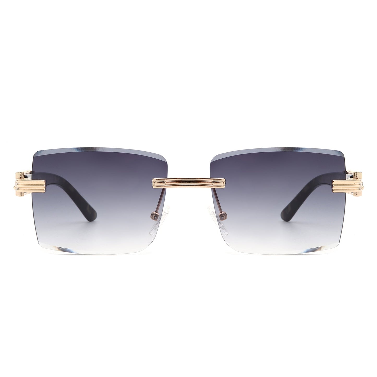 Tycho - Retro Rimless Square Tinted Flat Top Sunglasses