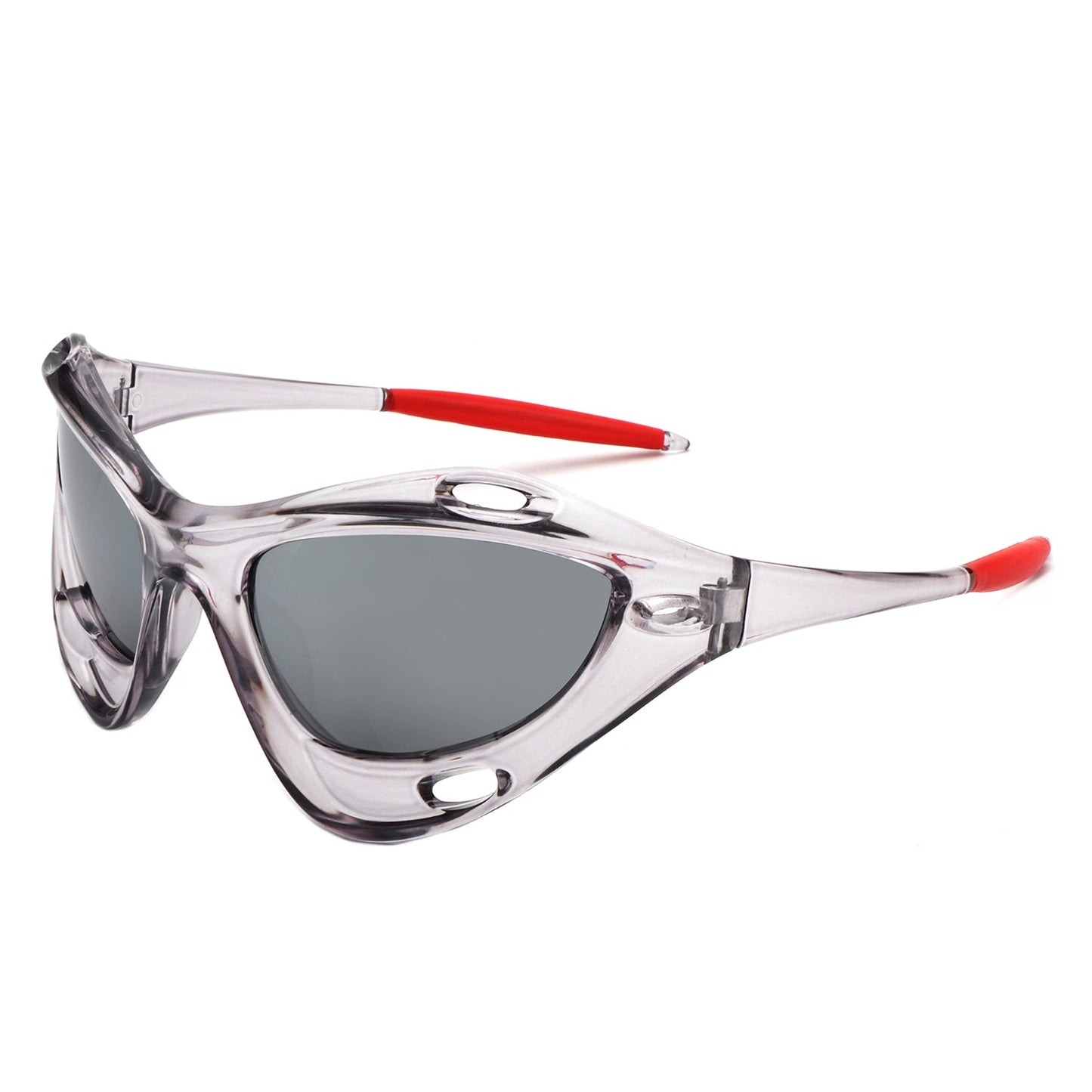 Dotrijan - Geometric Wrap Around Chunky Square Sport Sunglasses-6