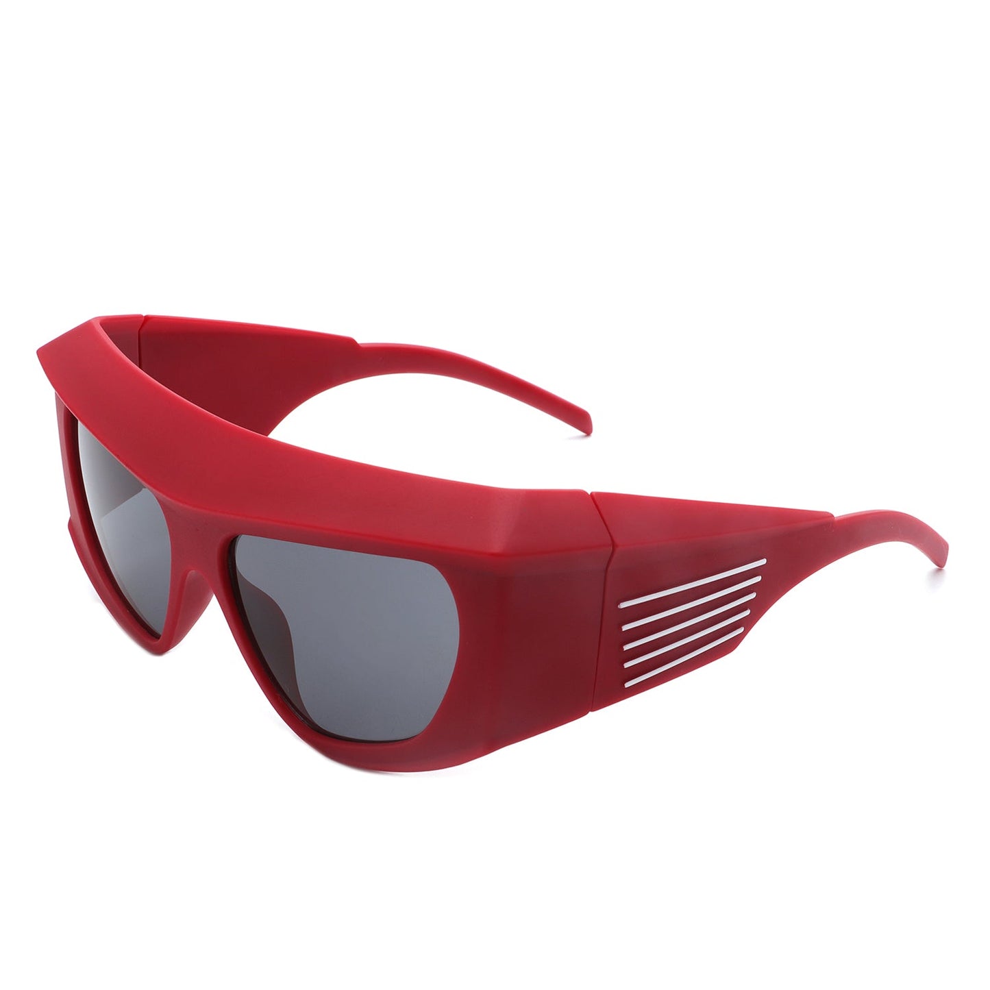 Thalia - Oversized Chunky Square Wrap Around Tinted Sunglasses-7