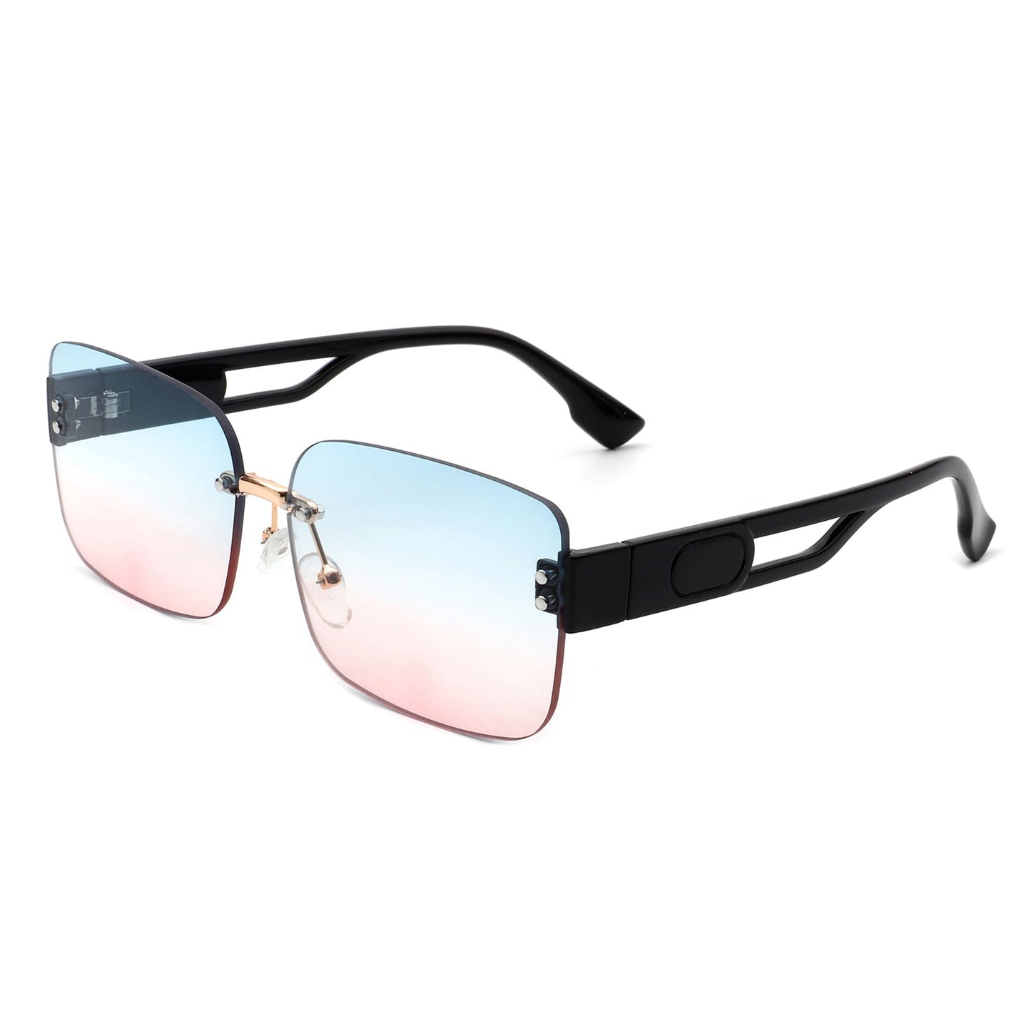 Dreamsea - Rectangle Classic Rimless Square Retro Tinted Fashion Sunglasses-7