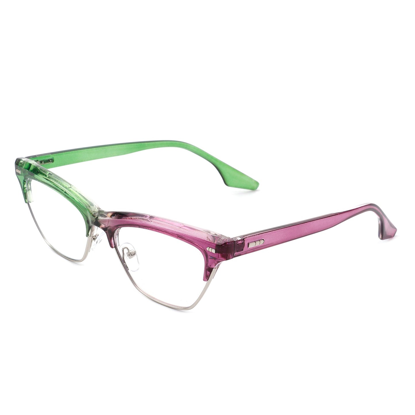 Mistique - Women Retro Half Frame Square Fashion Cat Eye Sunglasses-7