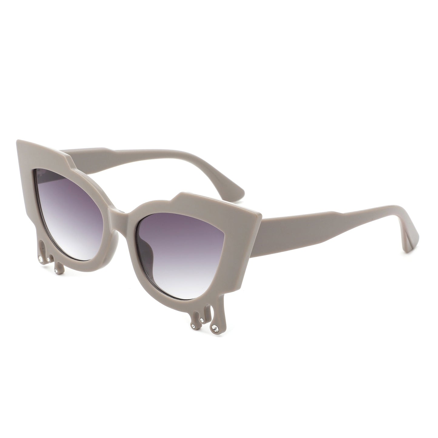 Surge - Irregular Cat Eye Rhinestone Drip Women's Fashion Sunglasses-7