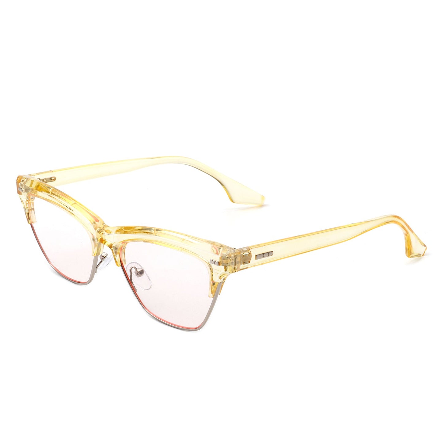Mistique - Women Retro Half Frame Square Fashion Cat Eye Sunglasses-8