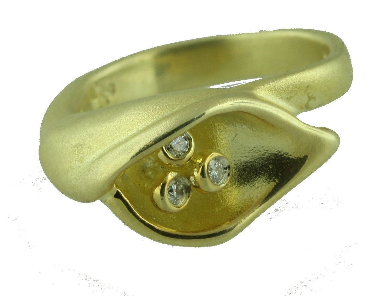 Calla Lily Ring-14K Gold with Diamond Center-7